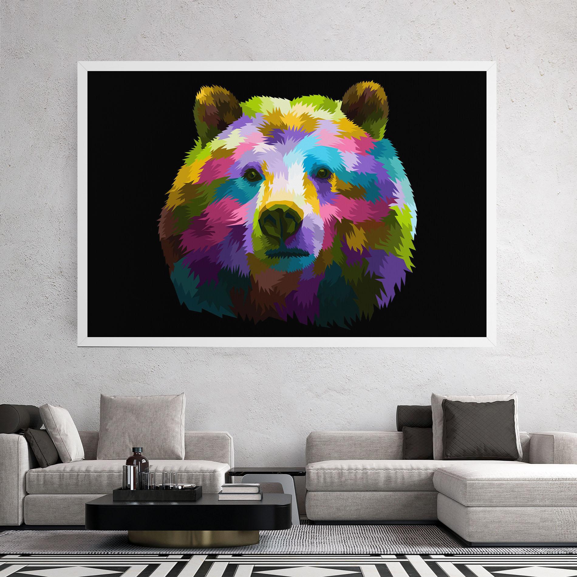 Tablou Canvas Colorful Bear Head mockup 2
