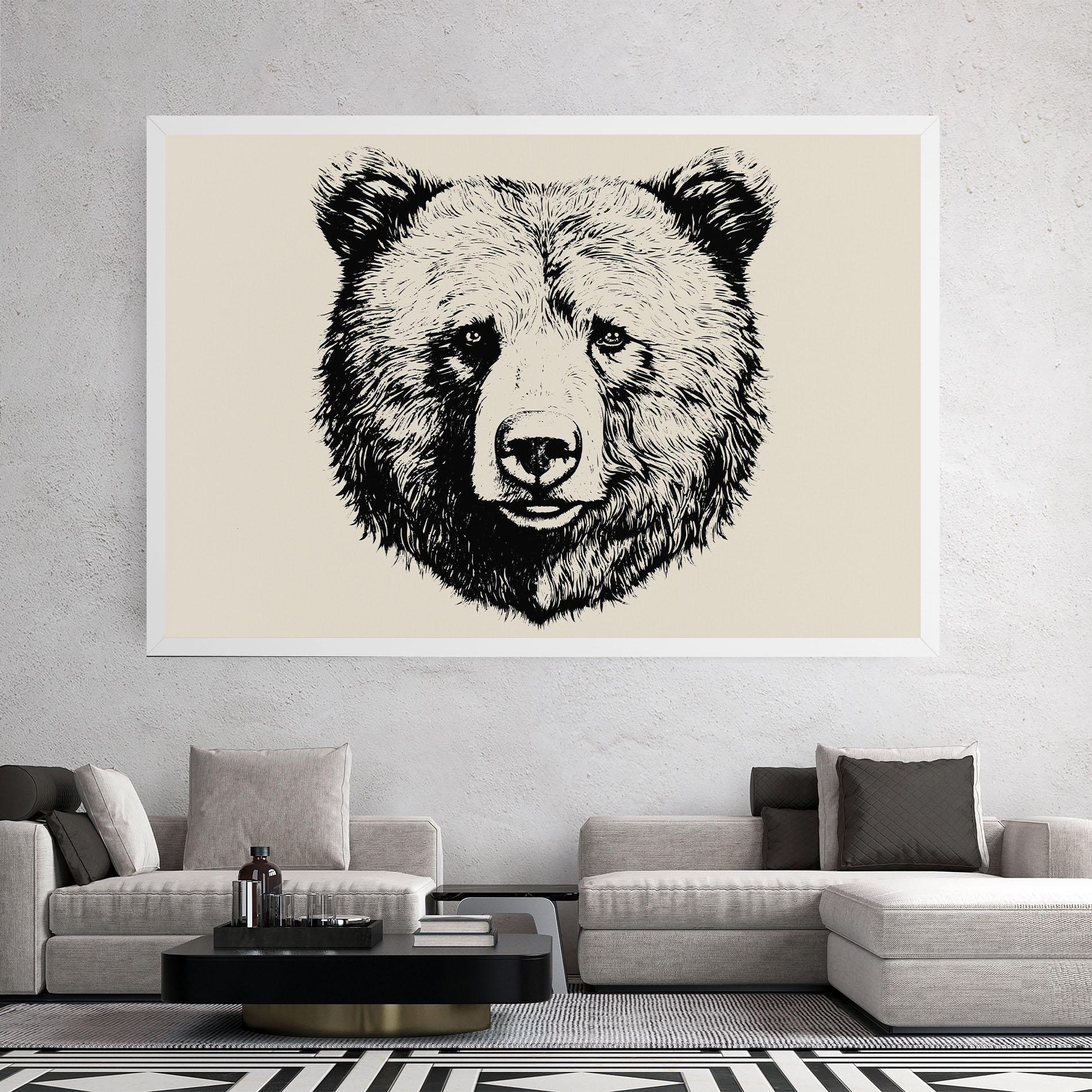 Tablou Canvas Cream Head Bear mockup 2