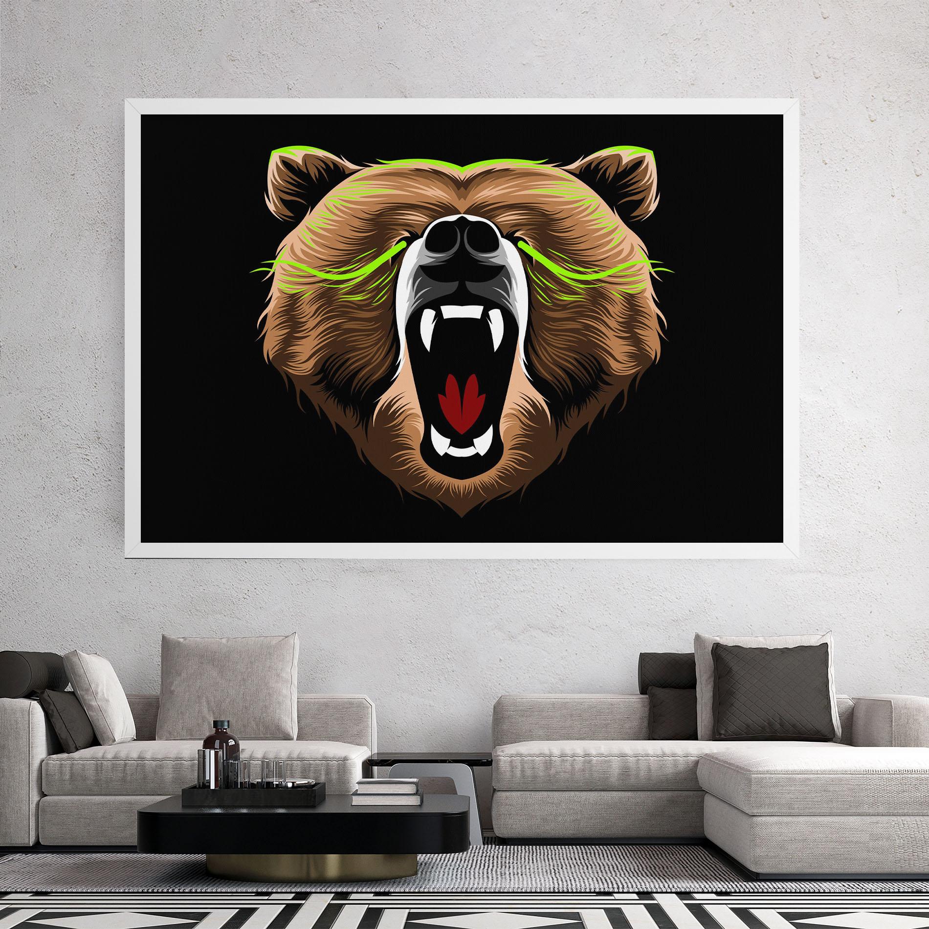 Tablou Canvas Green Line Bear mockup 2