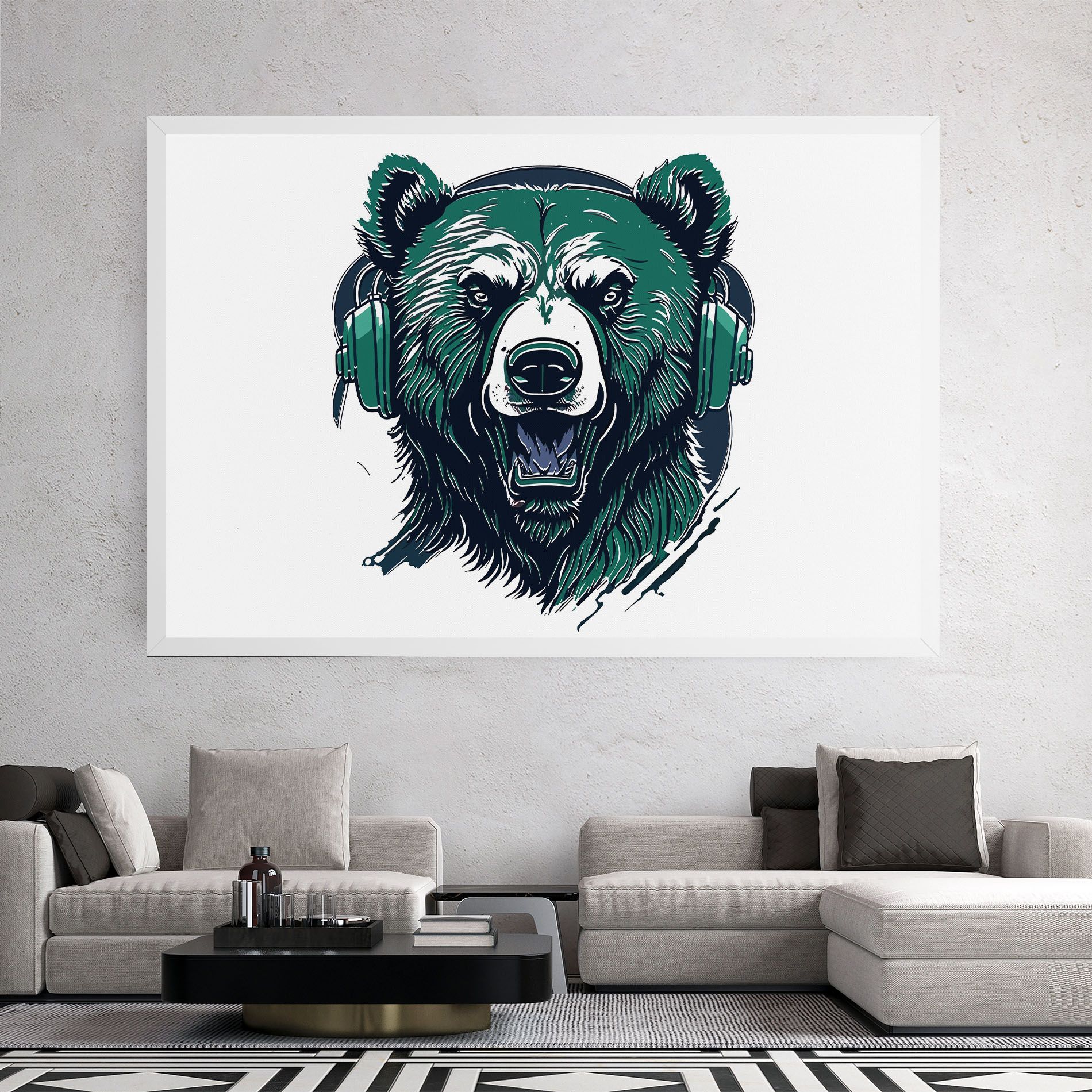 Green Music Bear mockup 2