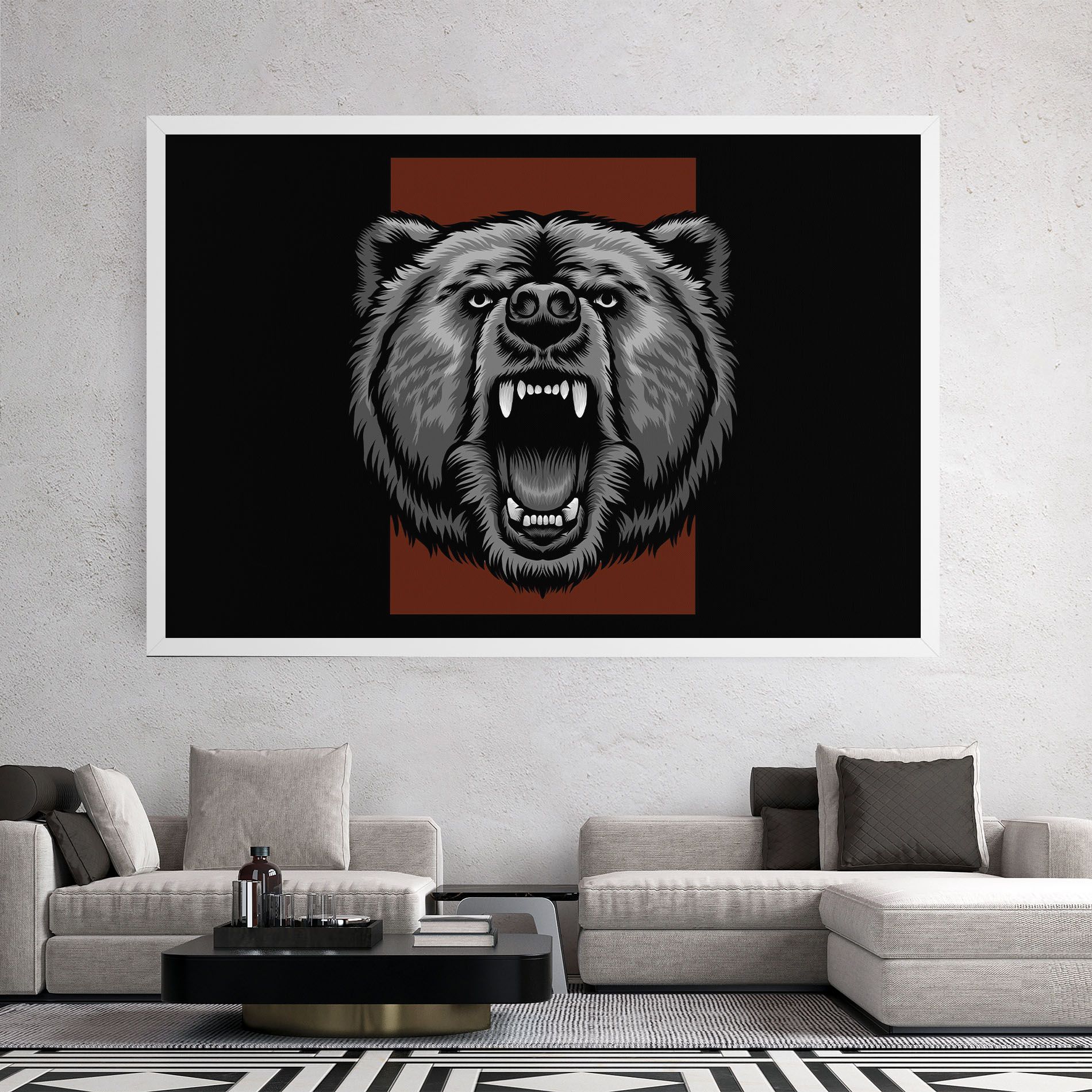 Grey Bear Head mockup 2