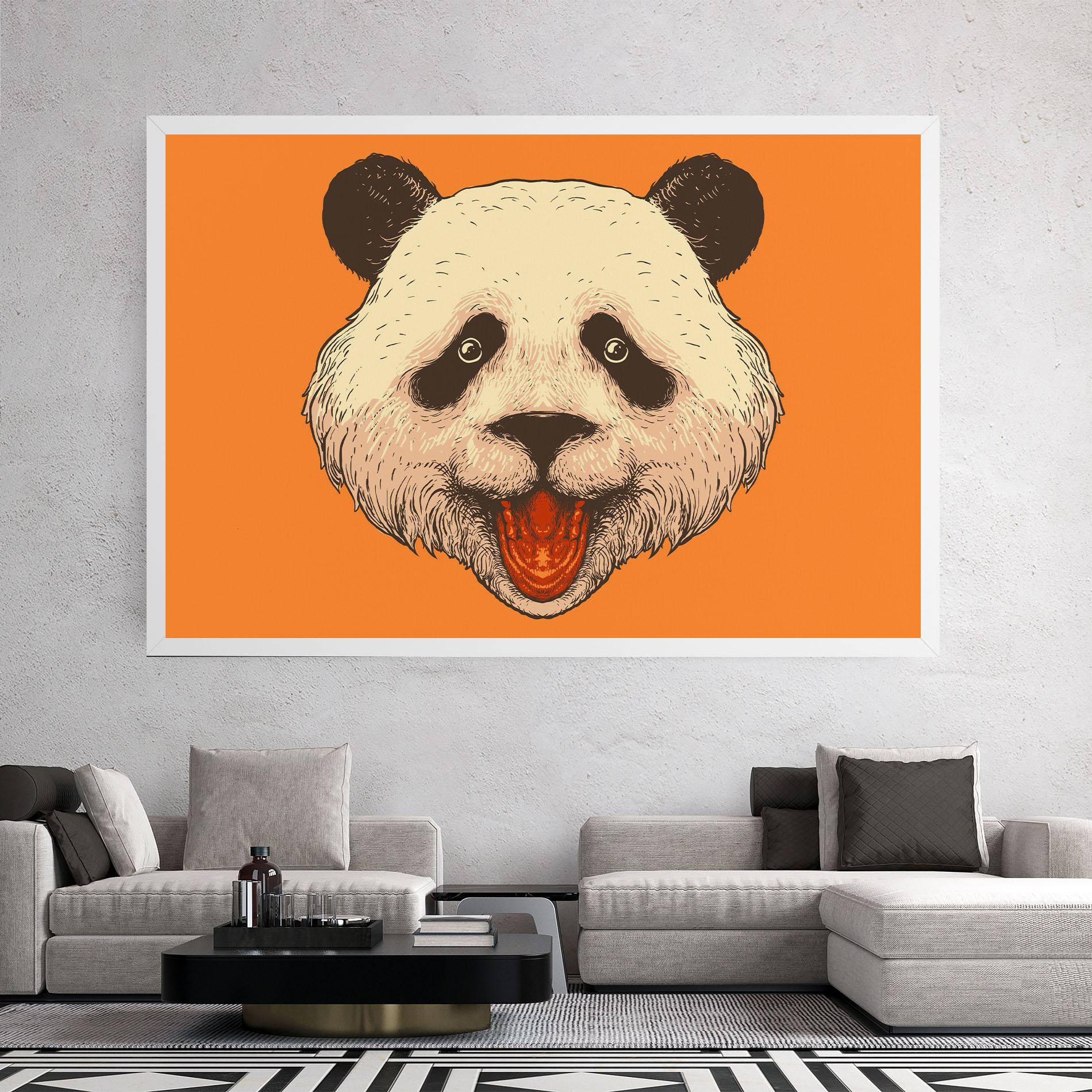 Tablou Canvas Panda On Orange mockup 2
