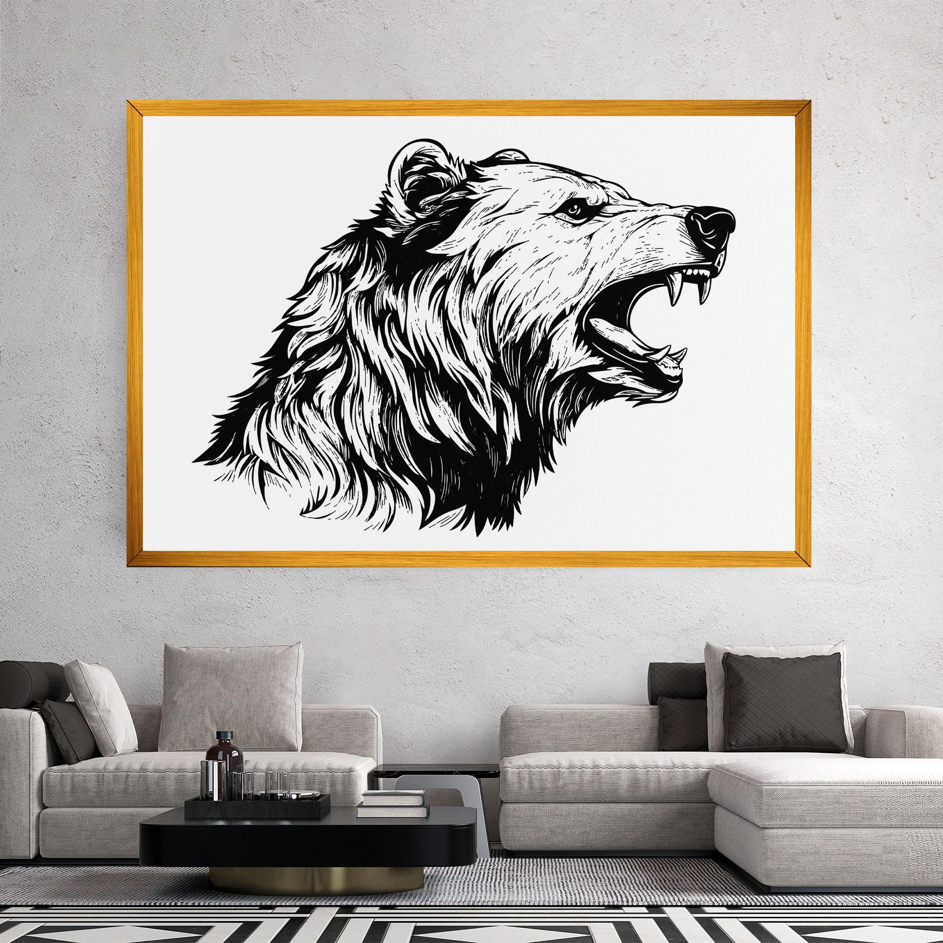Tablou Canvas Angry Bear mockup 2