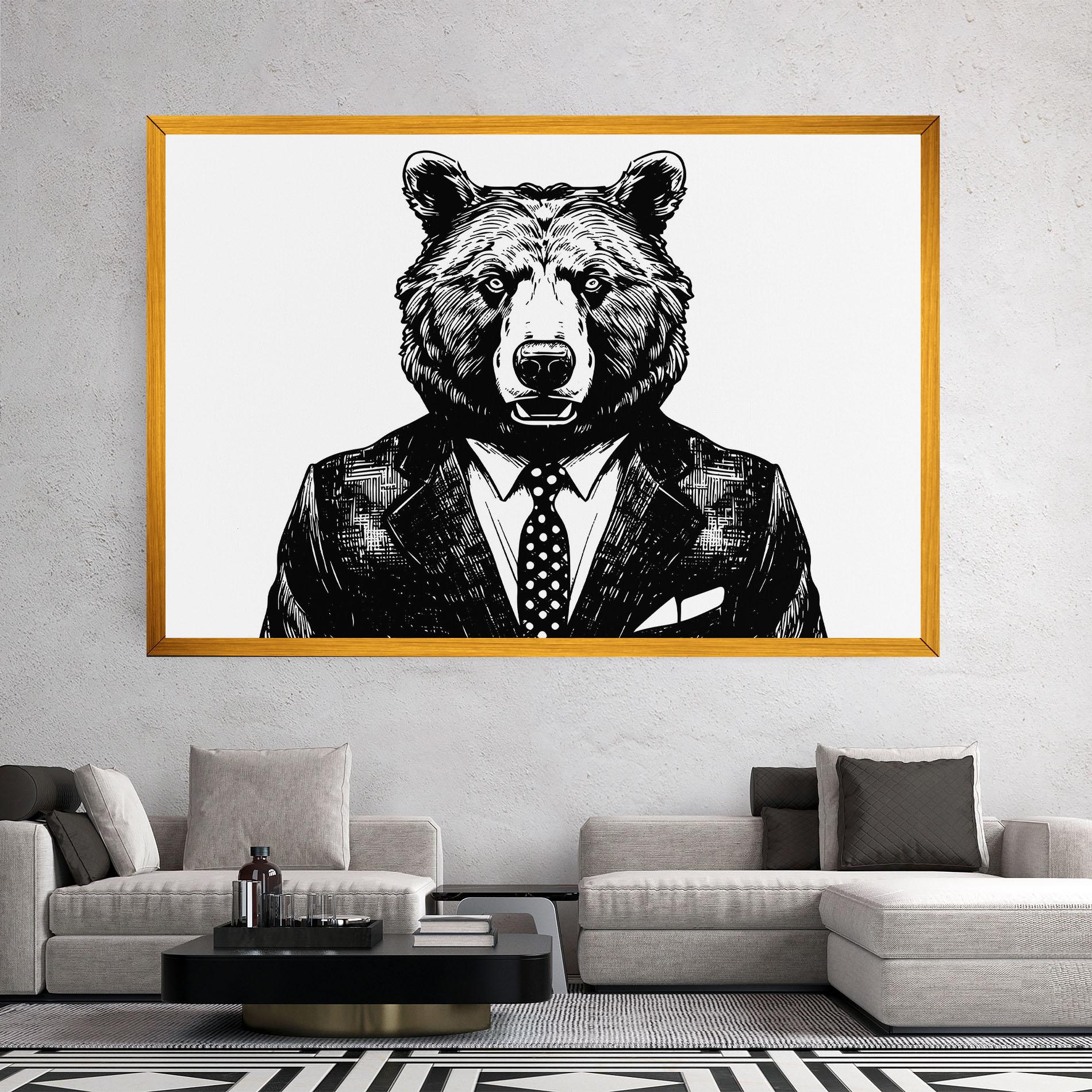 Tablou Canvas Bear In Suit mockup 2