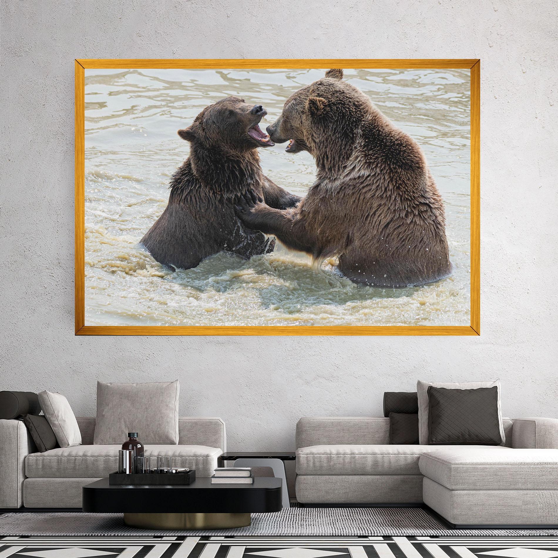 Tablou Canvas Bears Fighting mockup 2