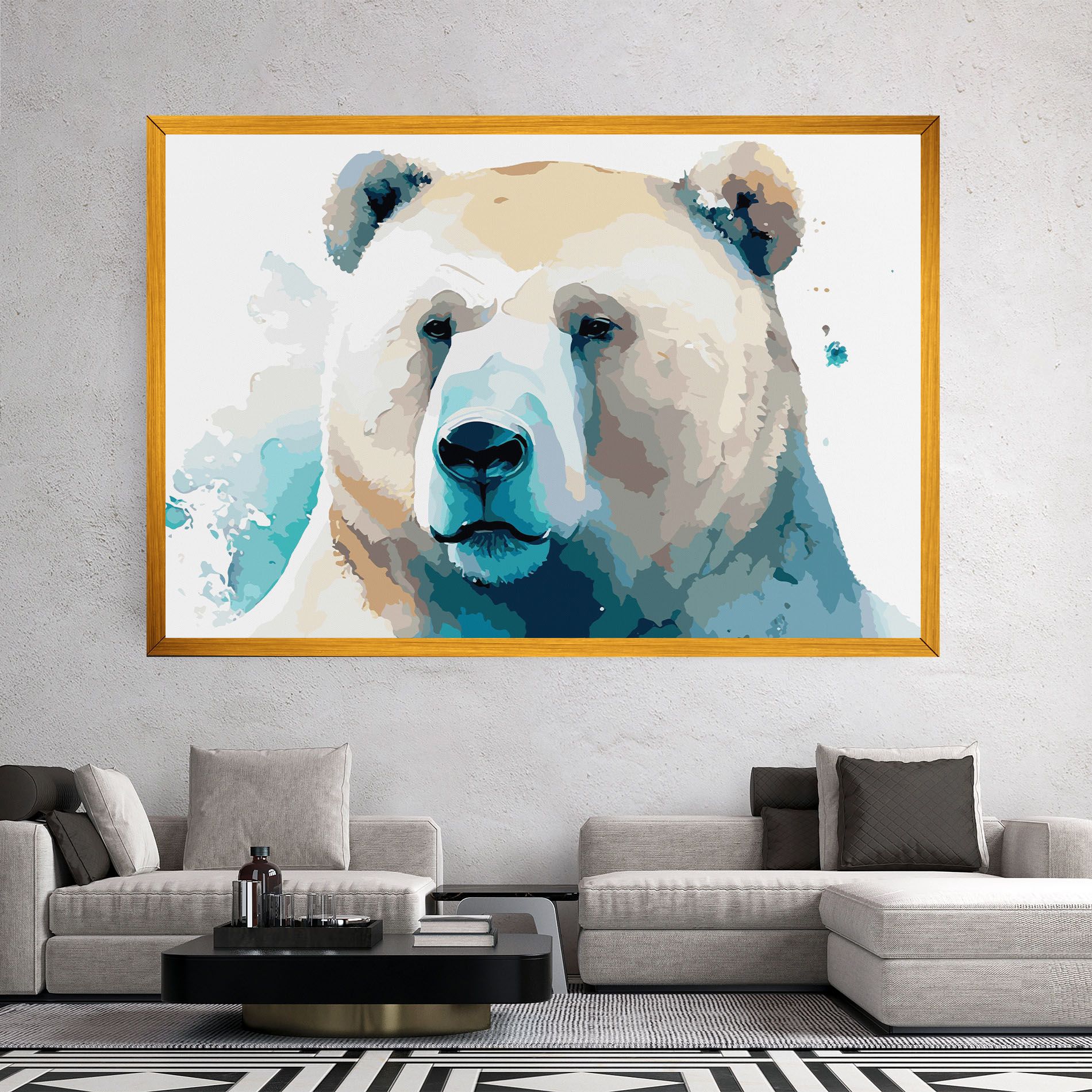 Big Watercolor Bear mockup 2