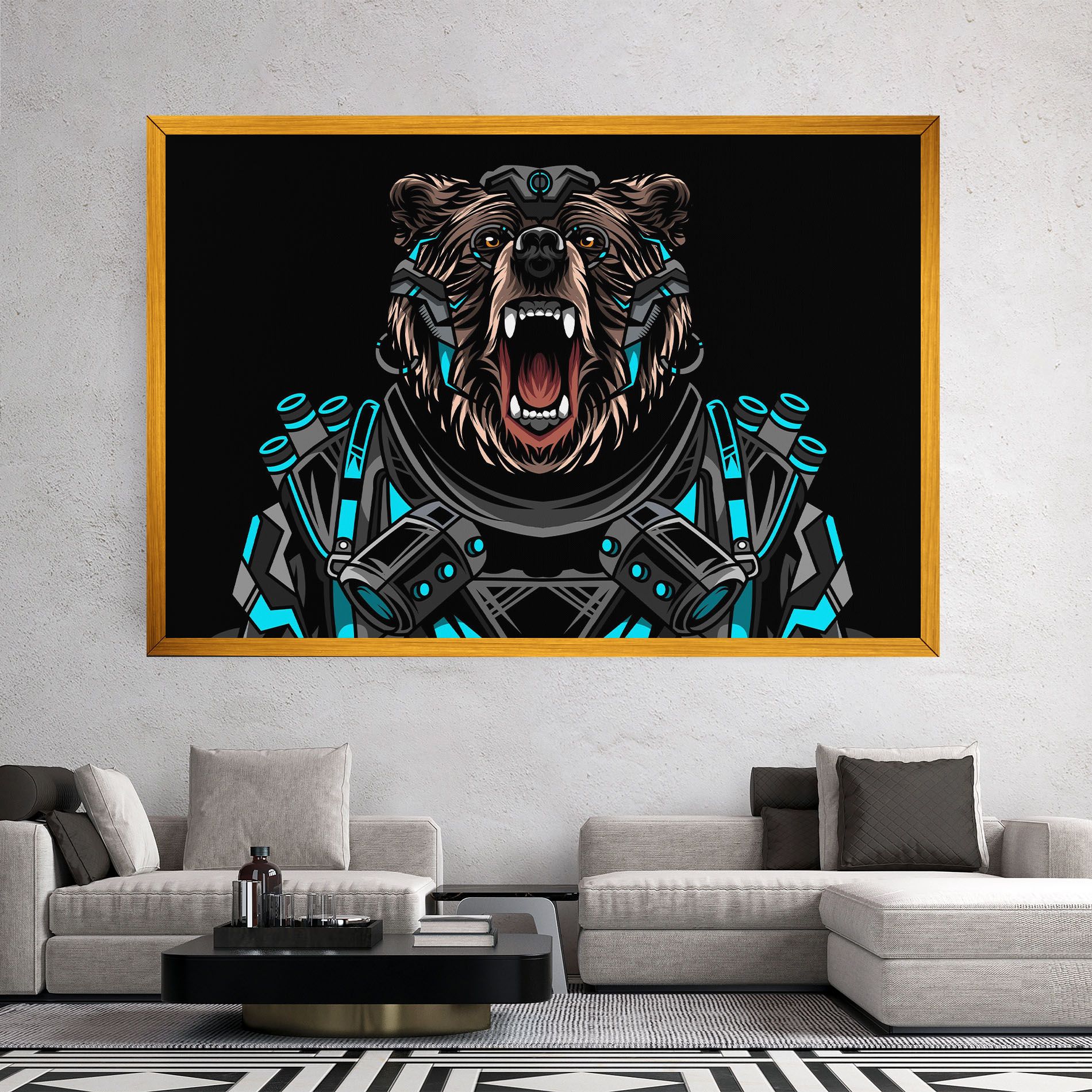 Black Cyborg Bear mockup 2