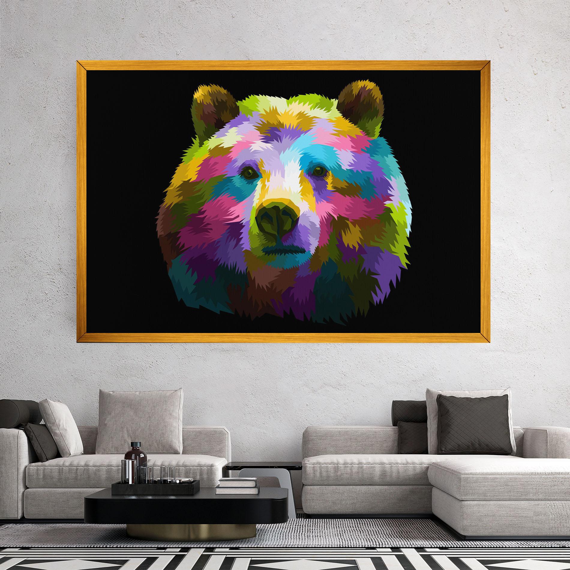 Tablou Canvas Colorful Bear Head mockup 2
