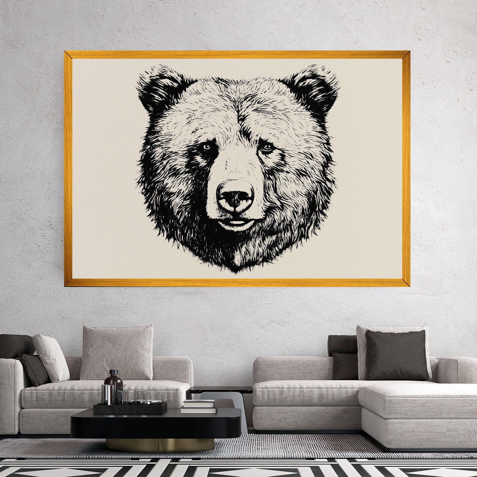Tablou Canvas Cream Head Bear mockup 2