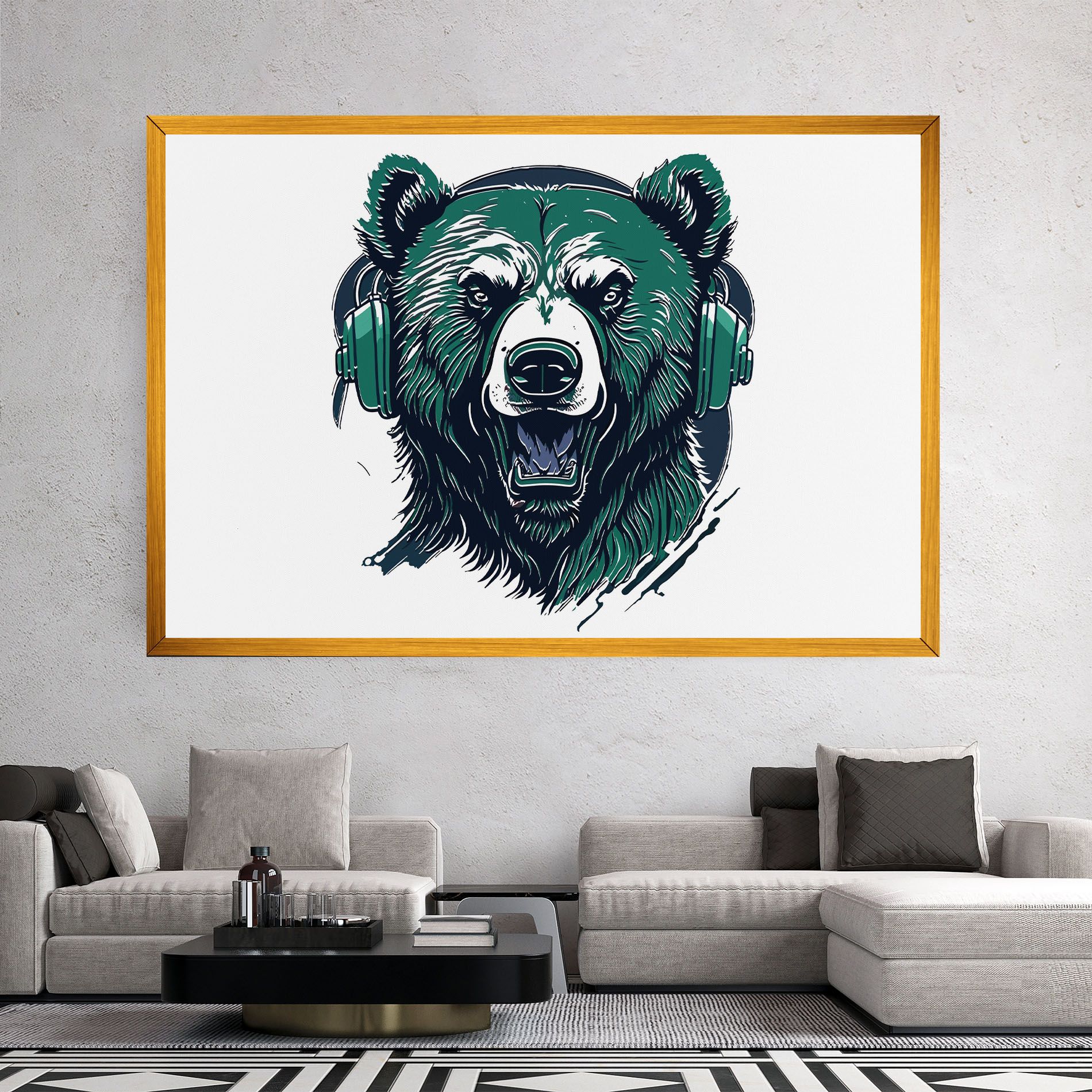 Green Music Bear mockup 2
