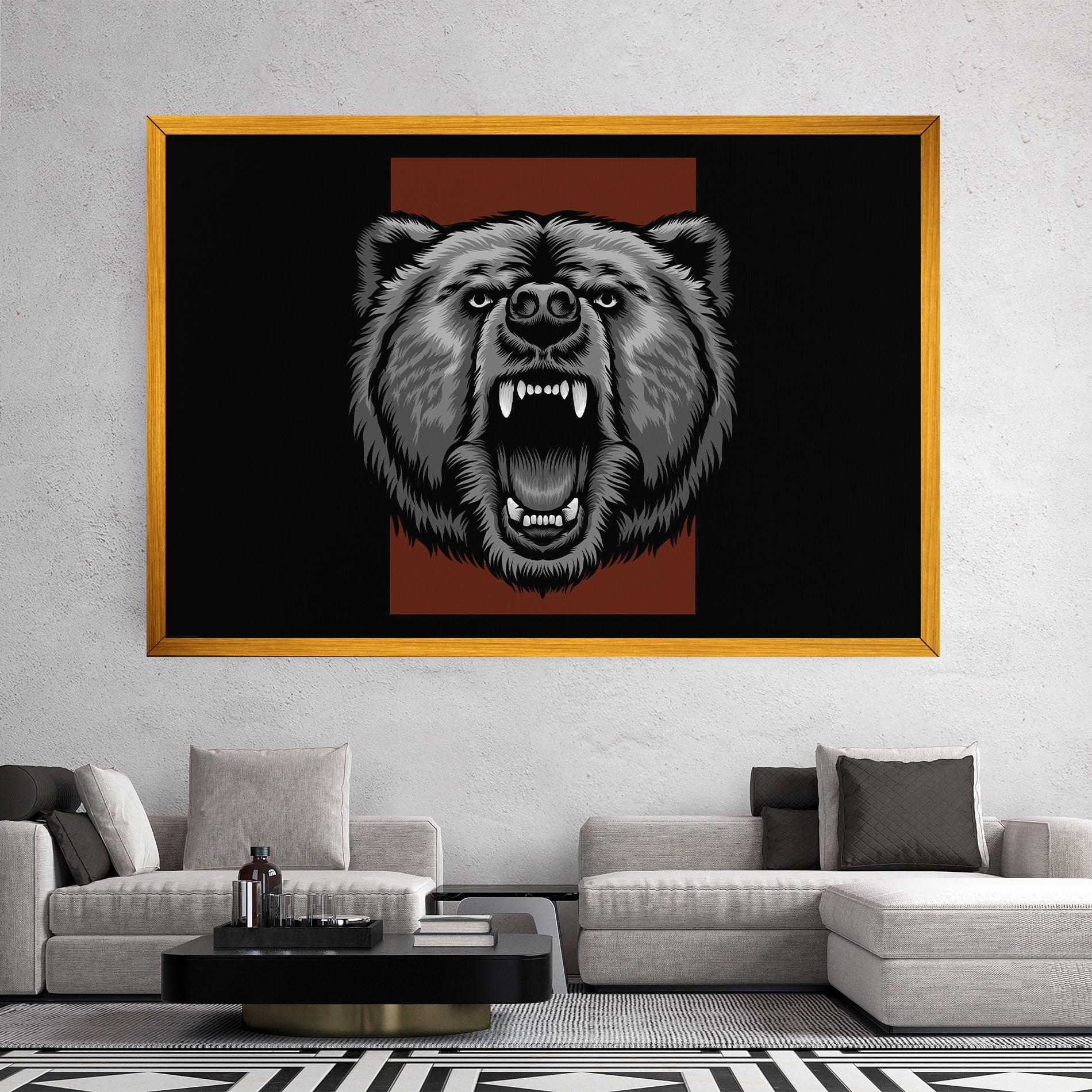 Tablou Canvas Grey Bear Head mockup 2