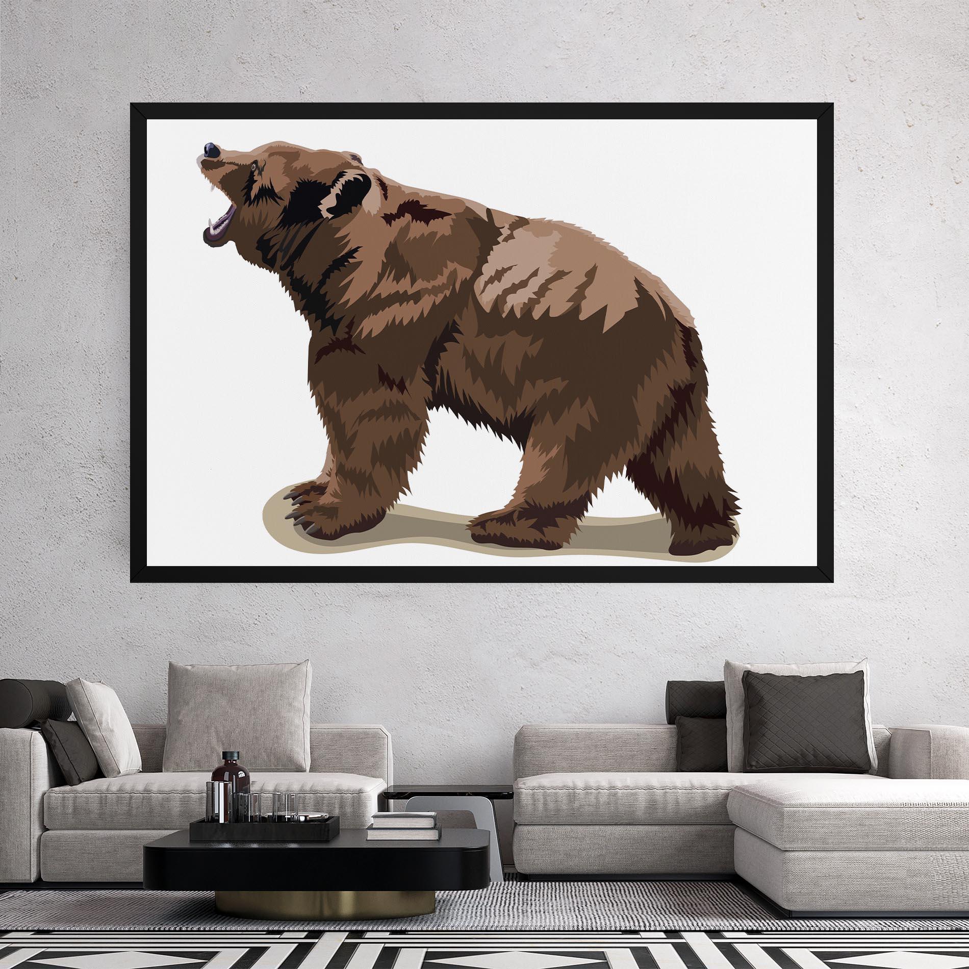Tablou Canvas Angry Walking Bear mockup 2
