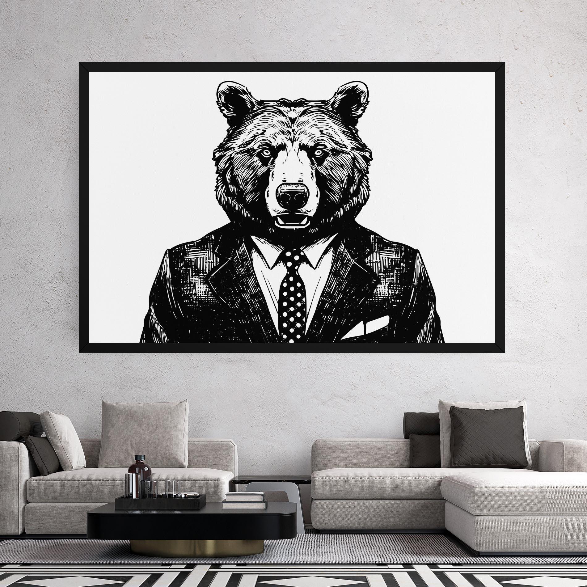 Tablou Canvas Bear In Suit mockup 2