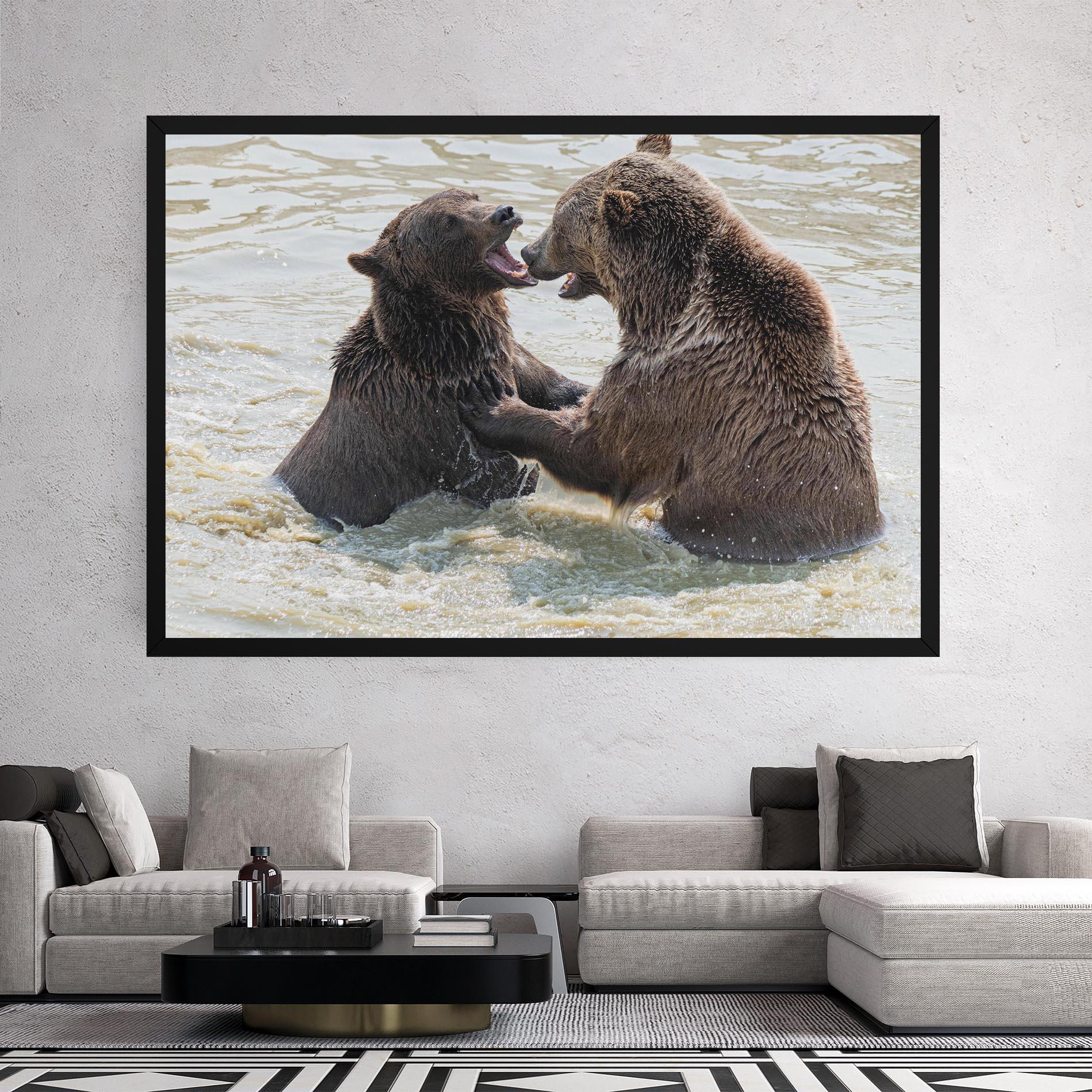 Tablou Canvas Bears Fighting mockup 2