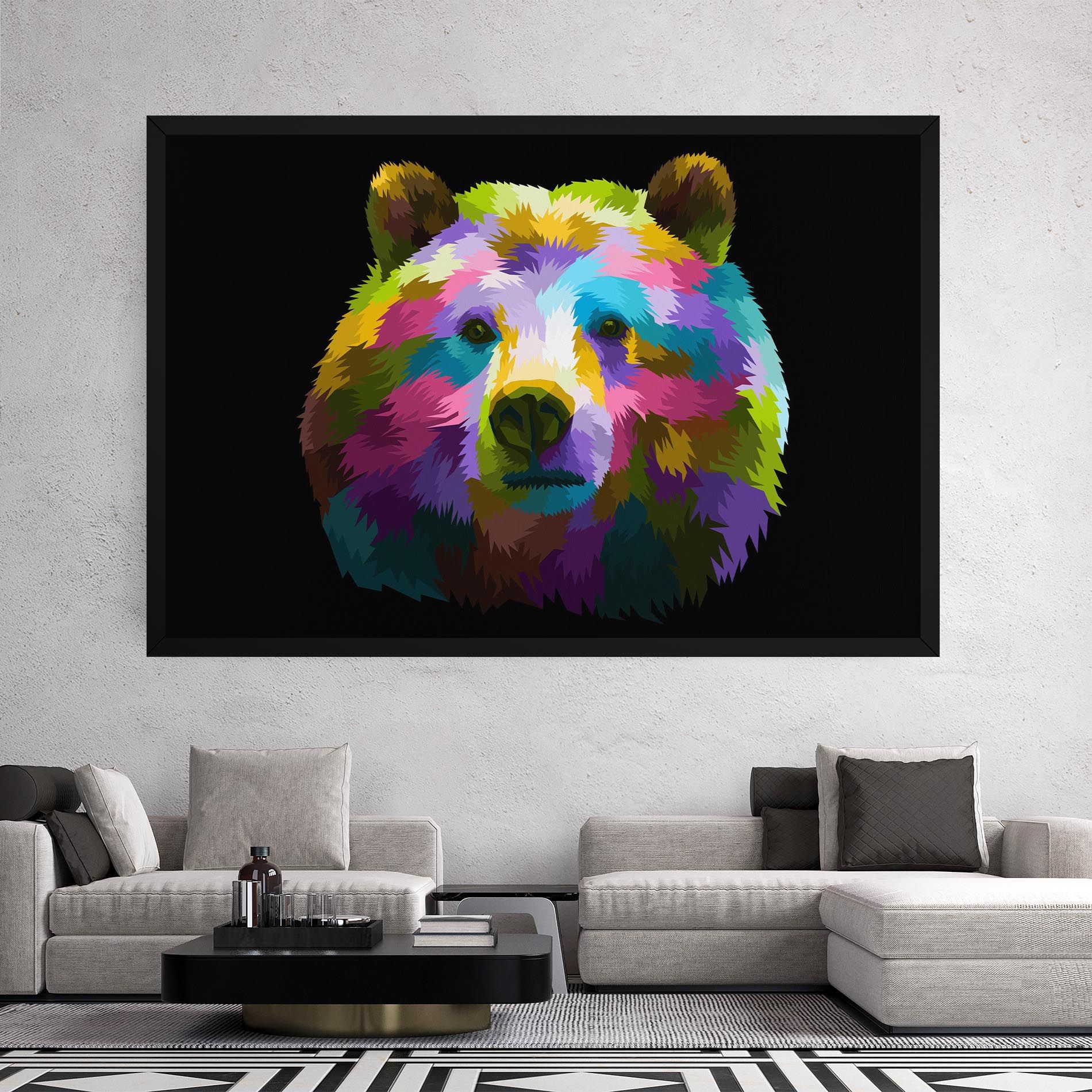 Colorful Bear Head mockup 2