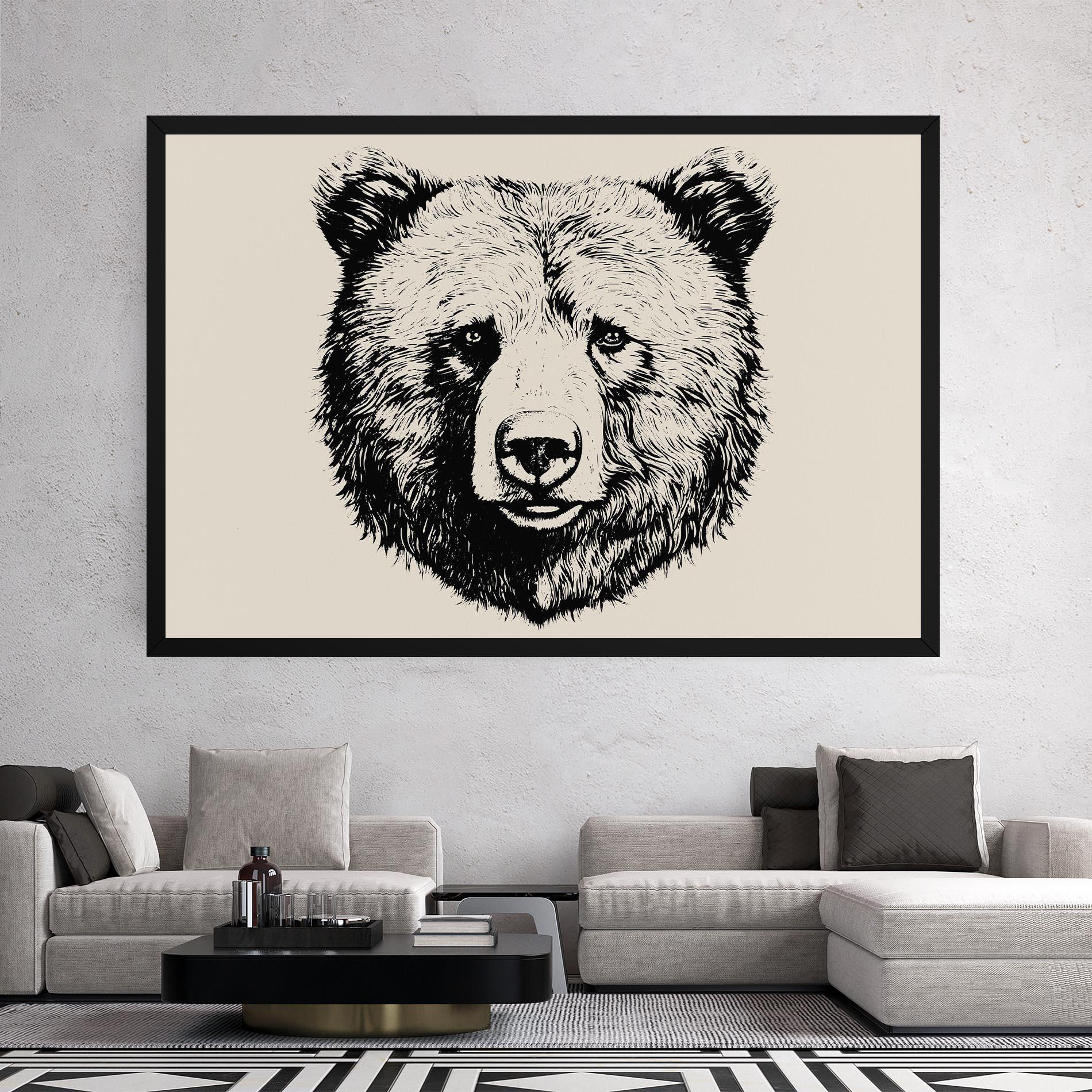 Tablou Canvas Cream Head Bear mockup 2