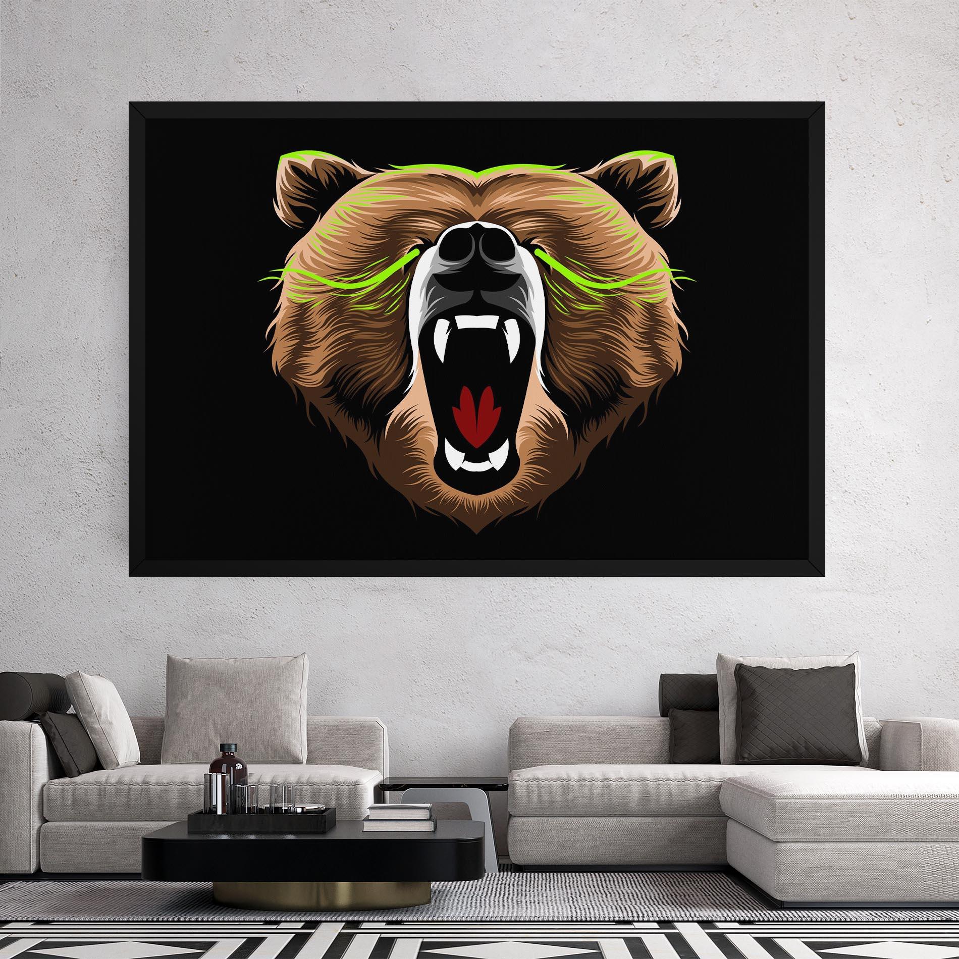 Tablou Canvas Green Line Bear mockup 2