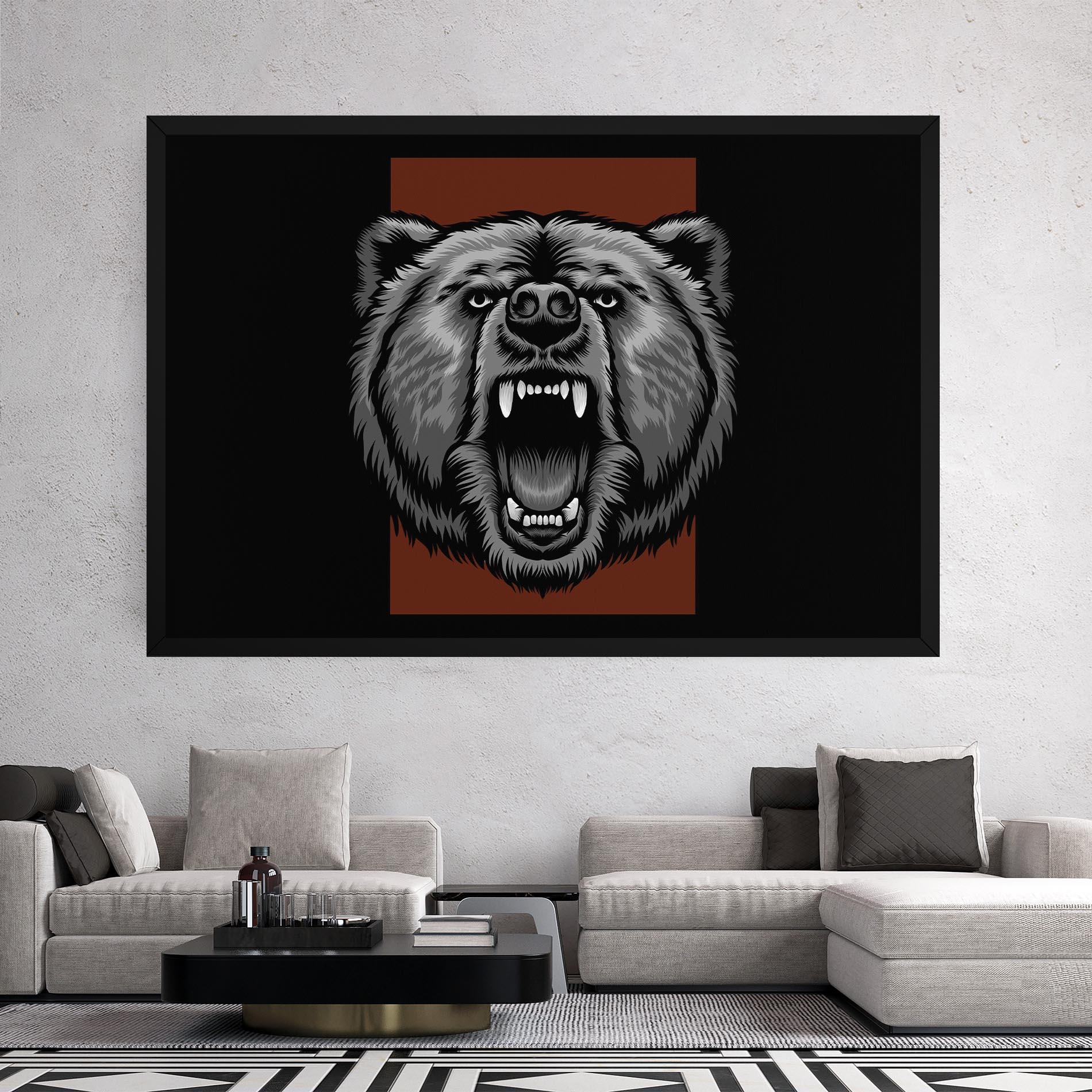Tablou Canvas Grey Bear Head mockup 2