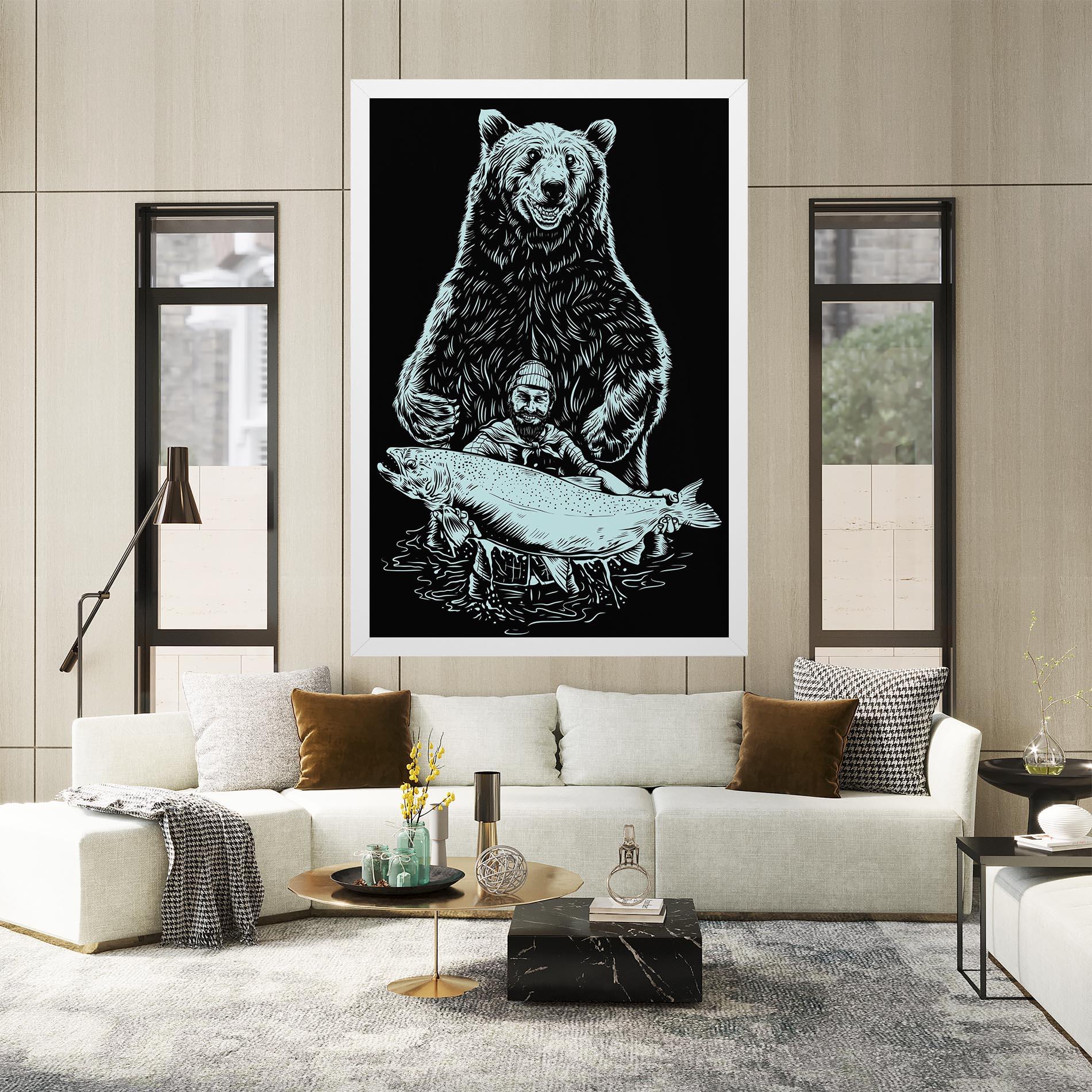 Tablou Canvas Fishing Bear mockup 2