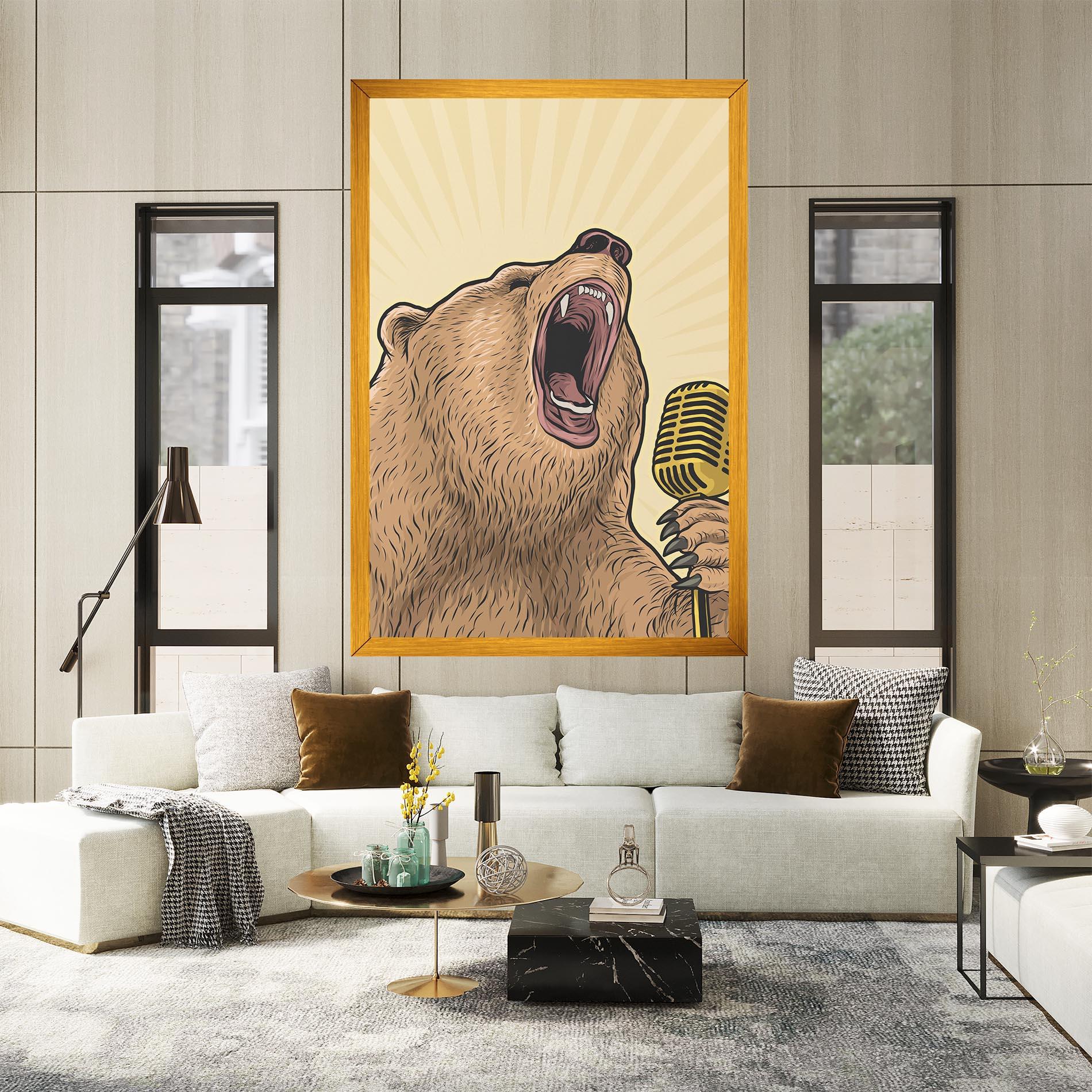 Tablou Canvas Bear Singing mockup 2