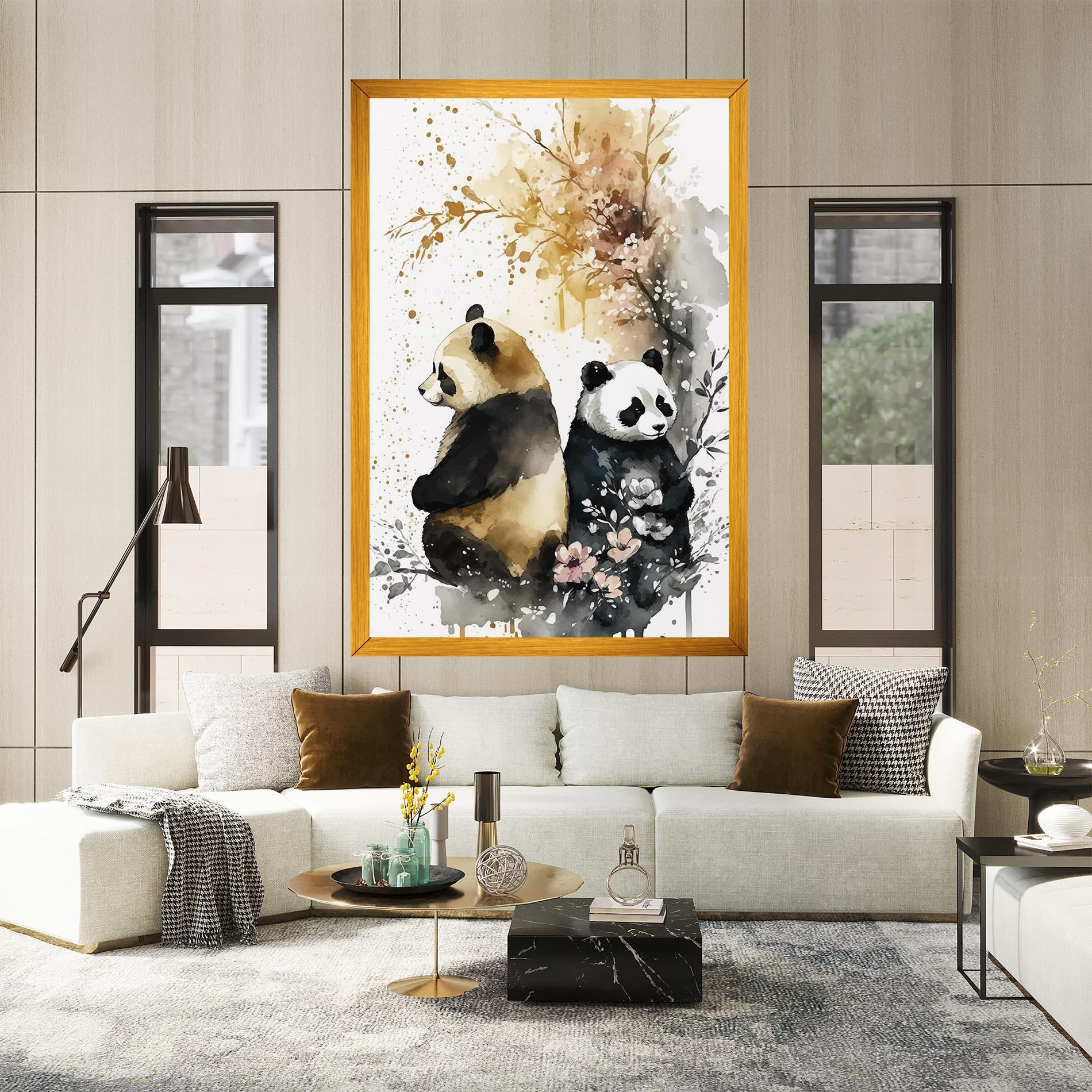 Tablou Canvas Gold Panda Art mockup 2