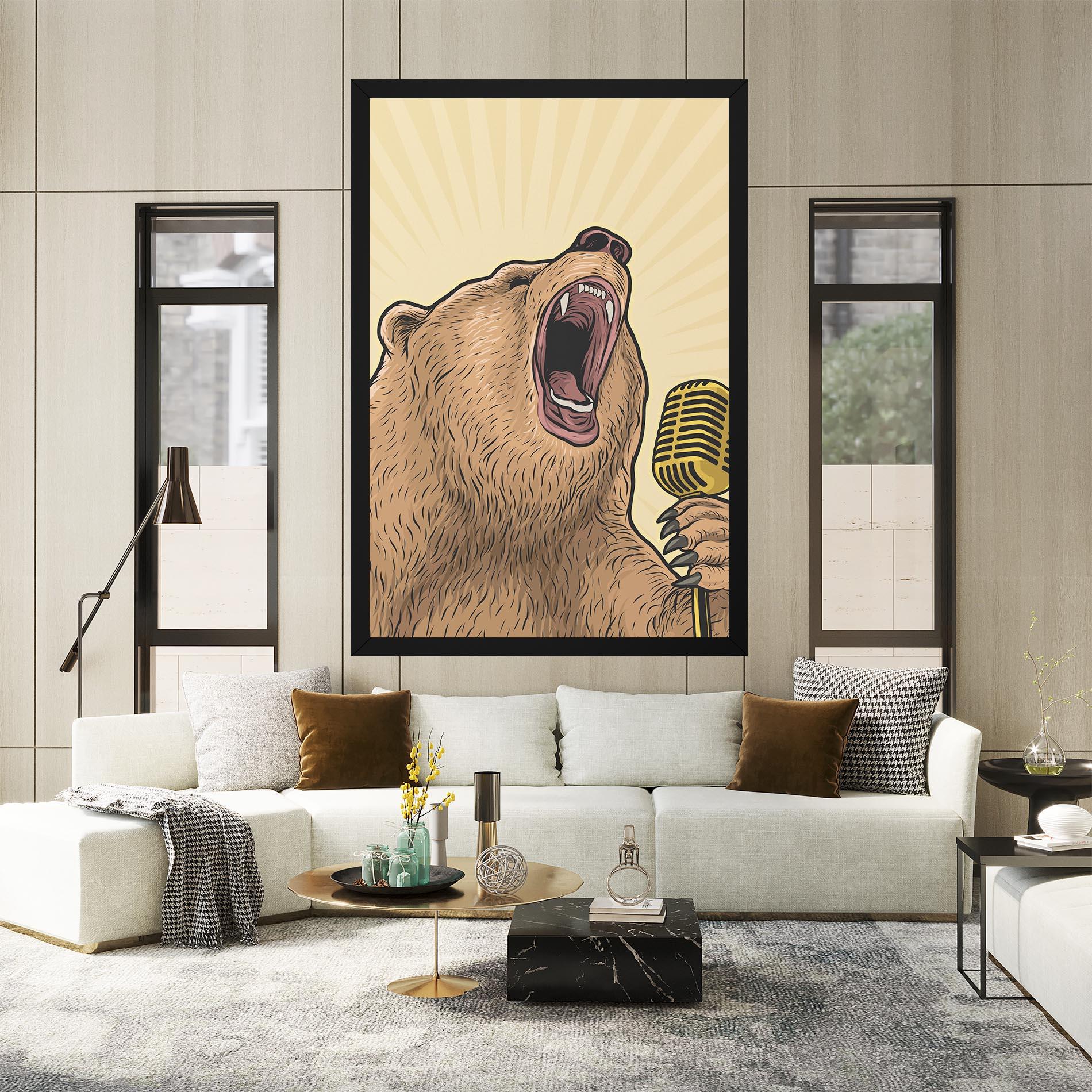 Tablou Canvas Bear Singing mockup 2