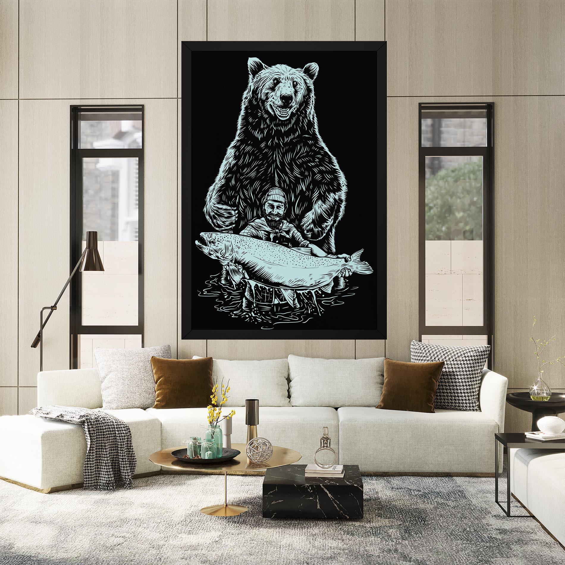 Tablou Canvas Fishing Bear mockup 2