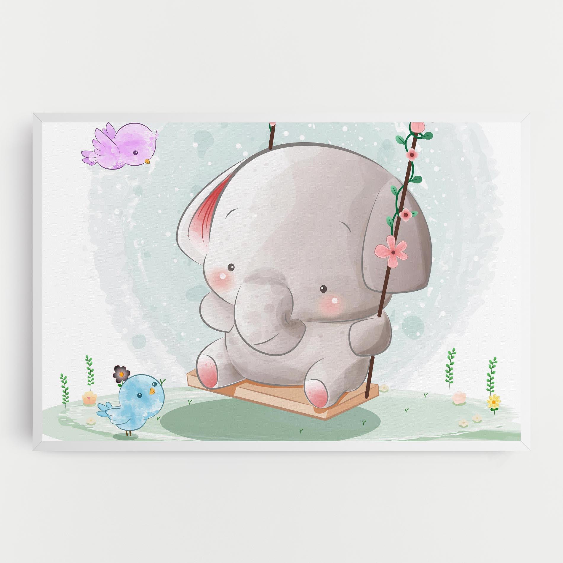 Tablou Canvas Bird Baby Elephant mockup 0