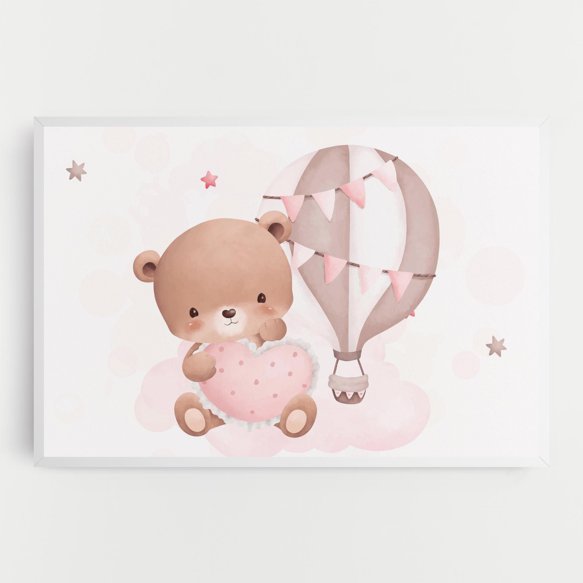 Tablou Canvas Pink Heart Bear mockup 0