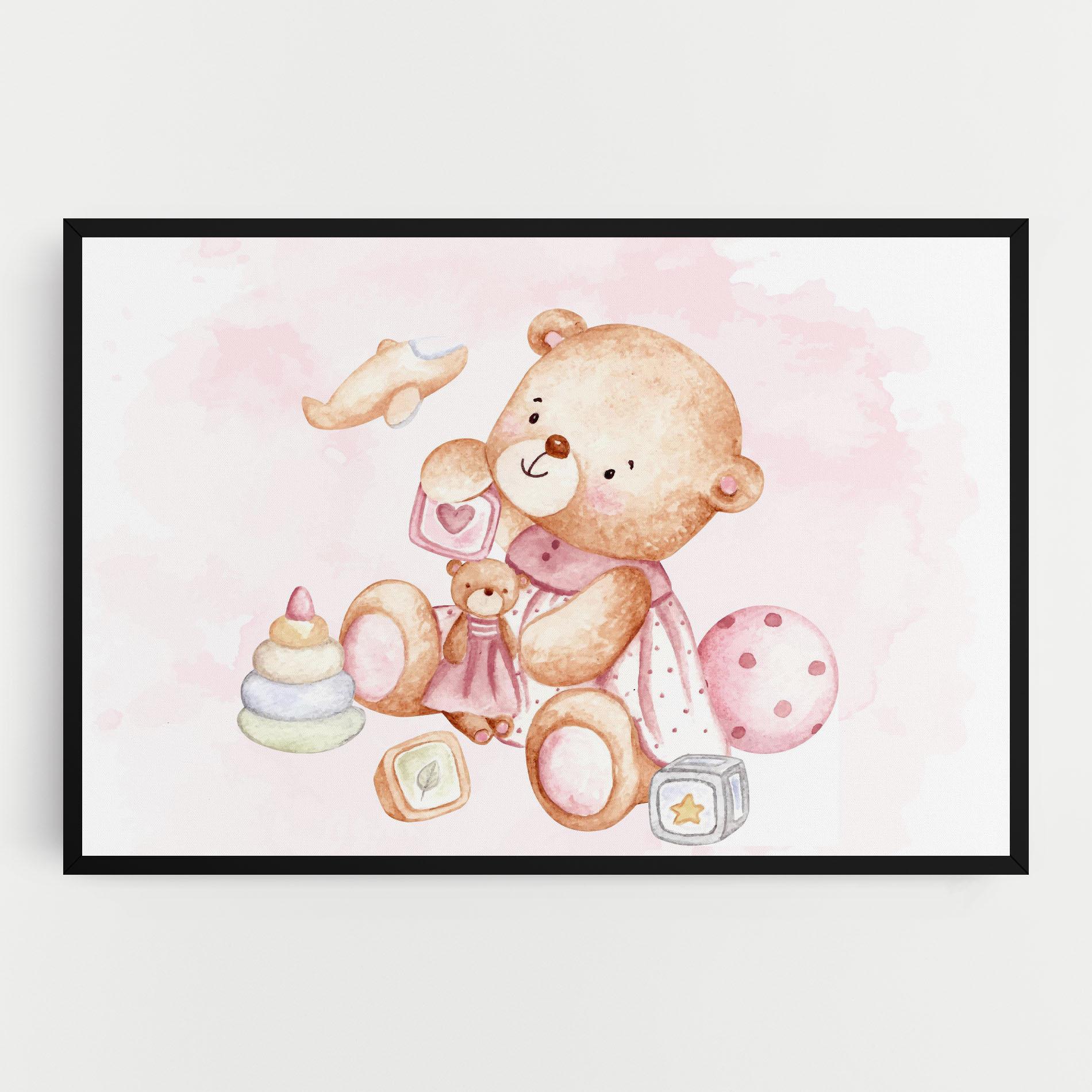 Tablou Canvas Bear With Toys mockup 0