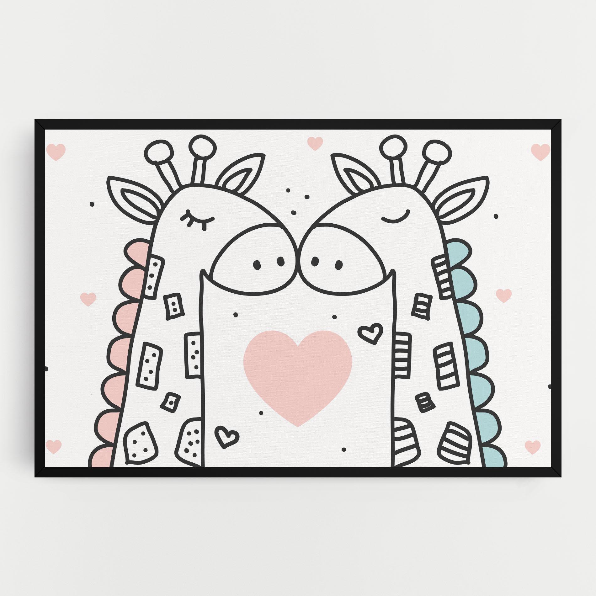 Tablou Canvas Giraffe Couple mockup 0