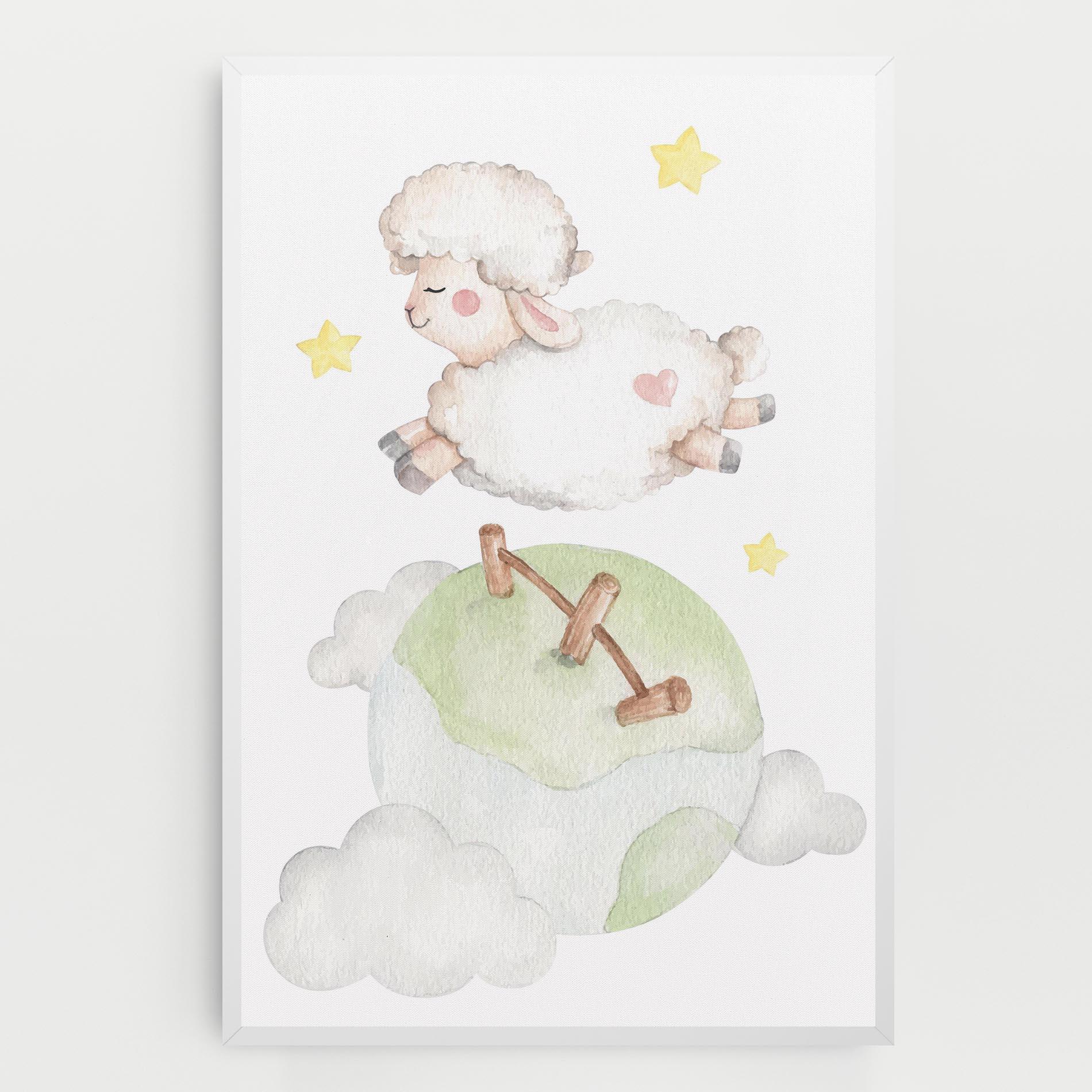 Tablou Canvas Sheep Jump mockup 0