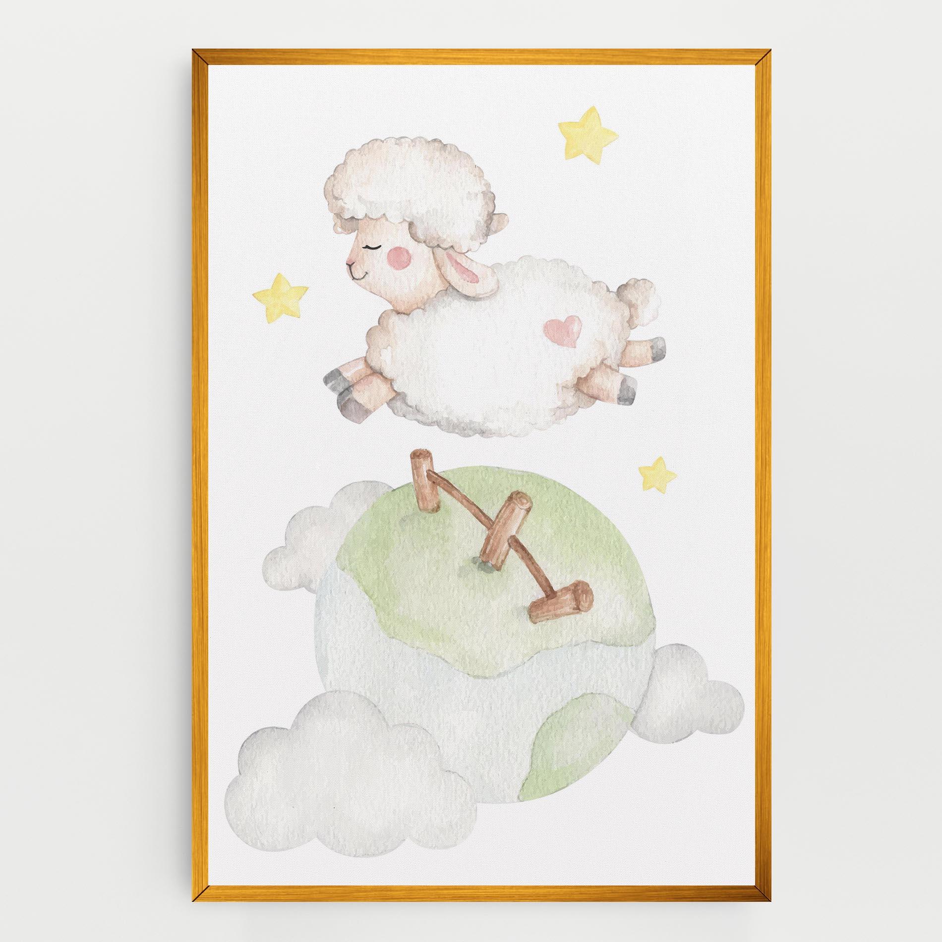 Tablou Canvas Sheep Jump mockup 0