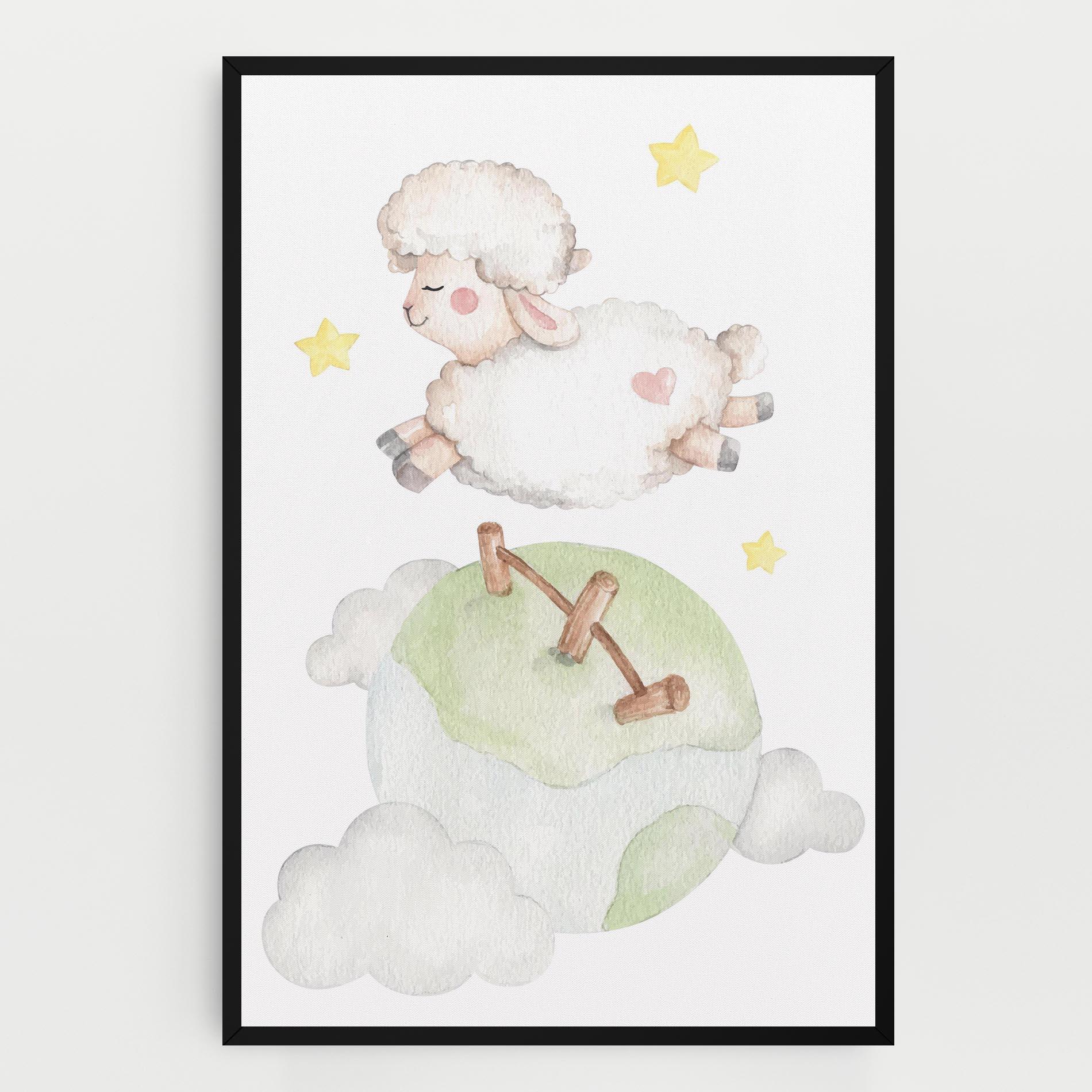 Tablou Canvas Sheep Jump mockup 0