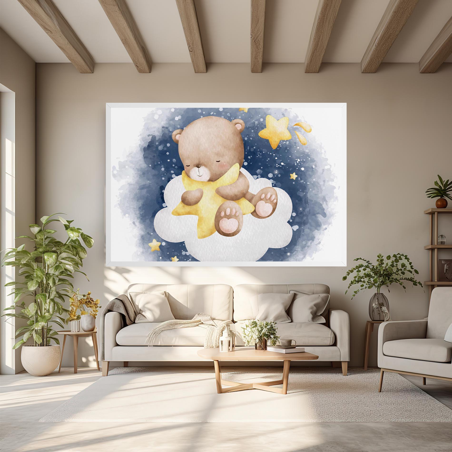 Tablou Canvas Bear Cloud Star mockup 6