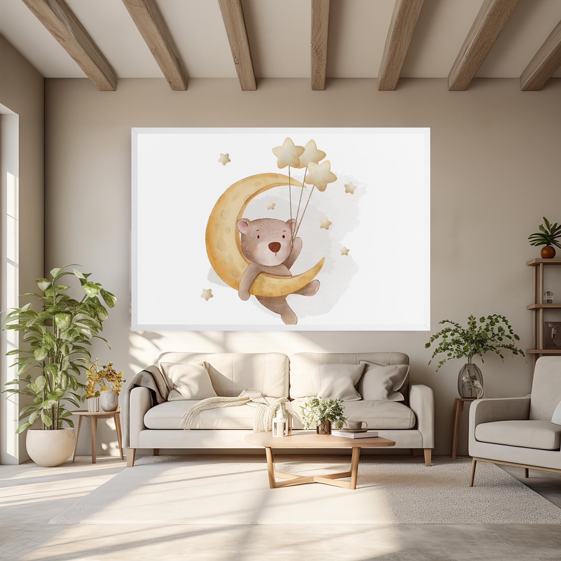 Tablou Canvas Bear Moon mockup 6