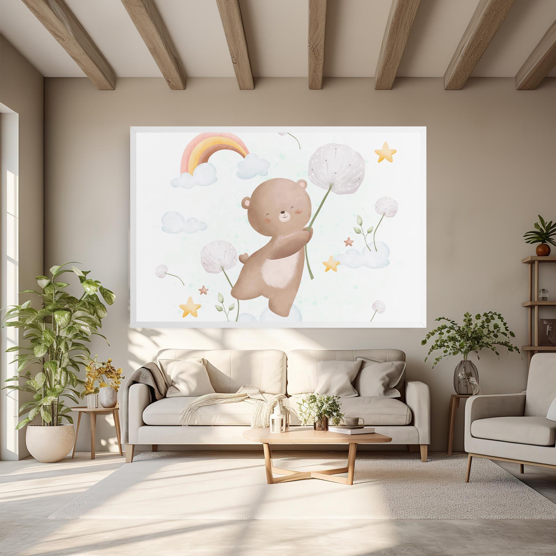 Tablou Canvas Bear Rainbow Art mockup 6
