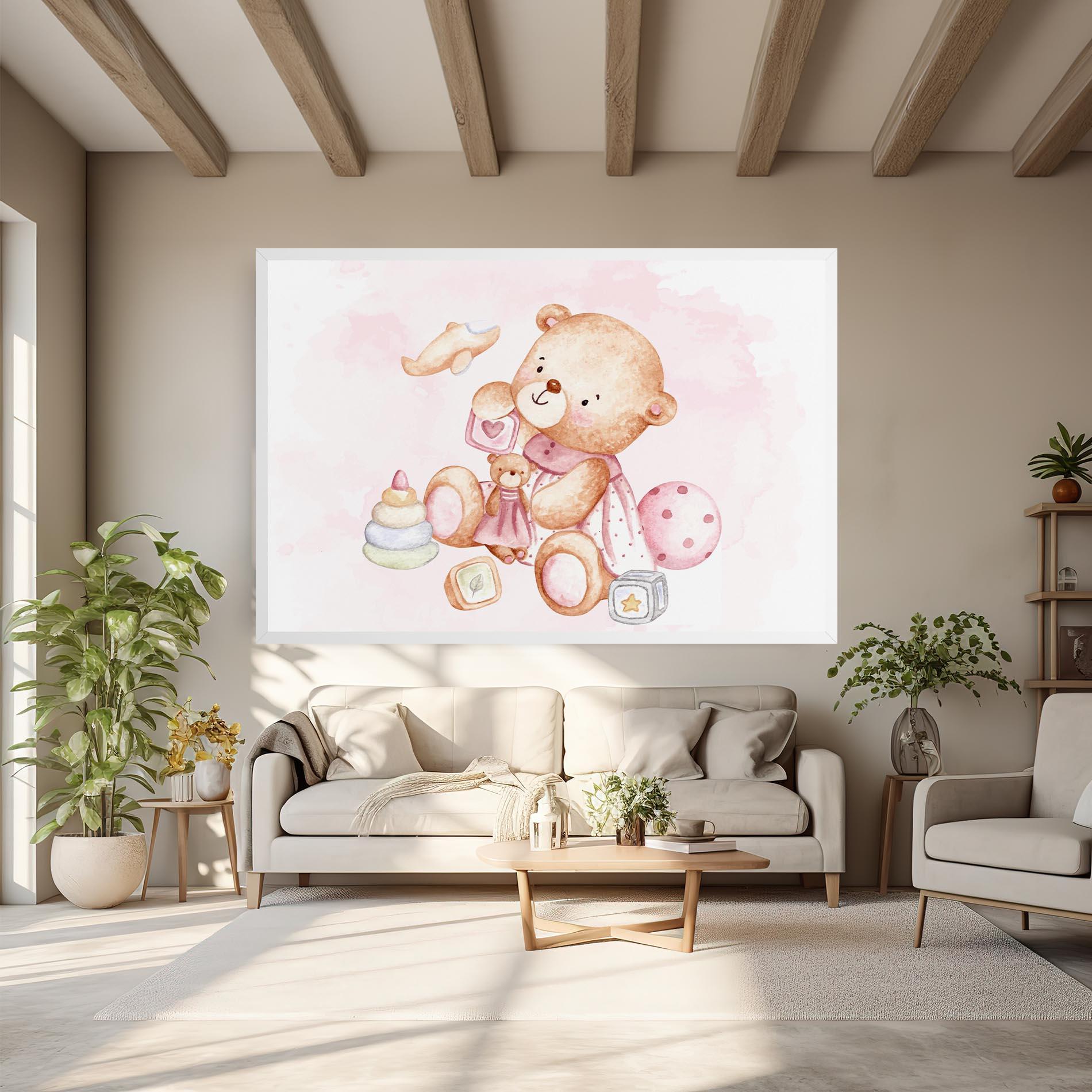Tablou Canvas Bear With Toys mockup 6