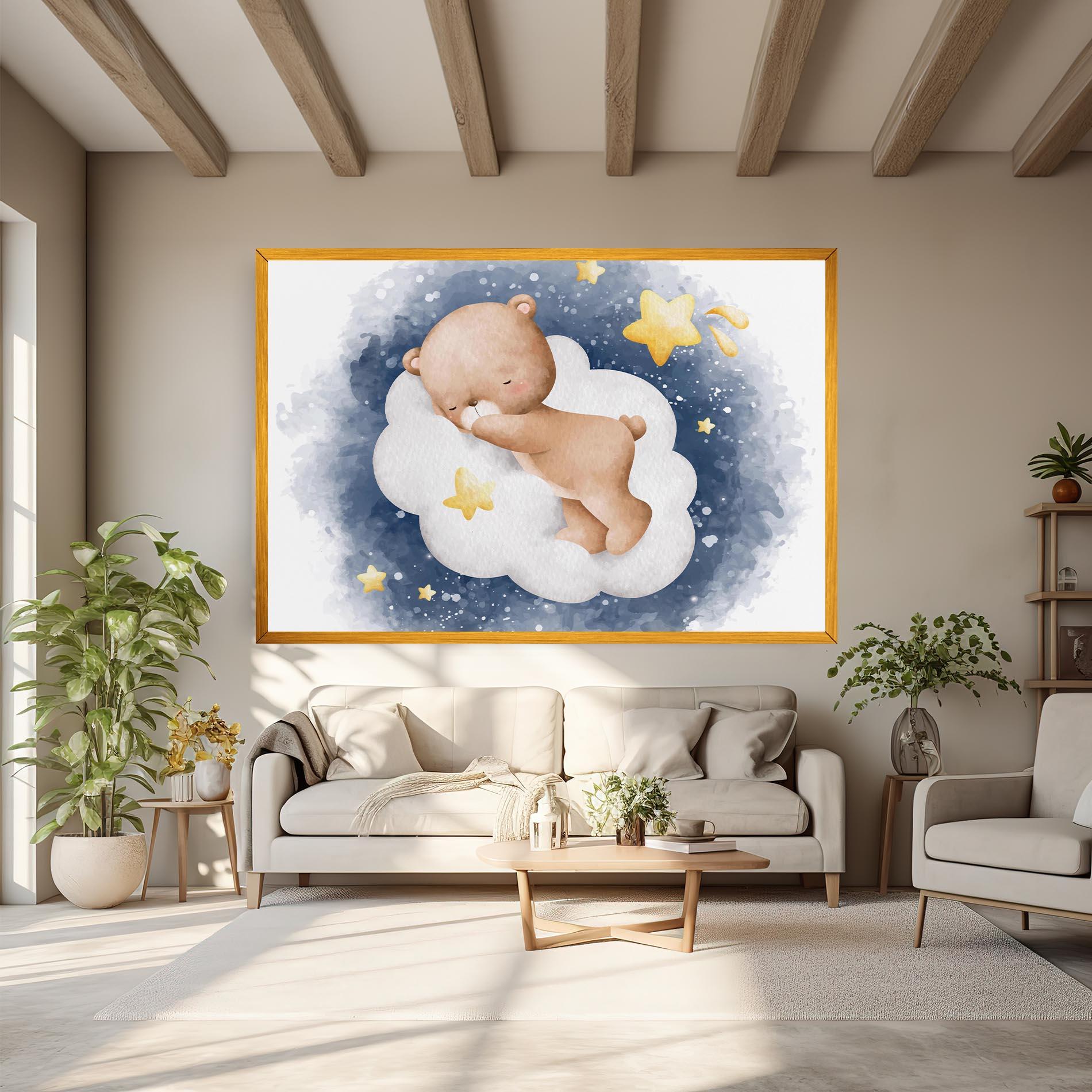 Tablou Canvas Bear Cloud Sleep mockup 6