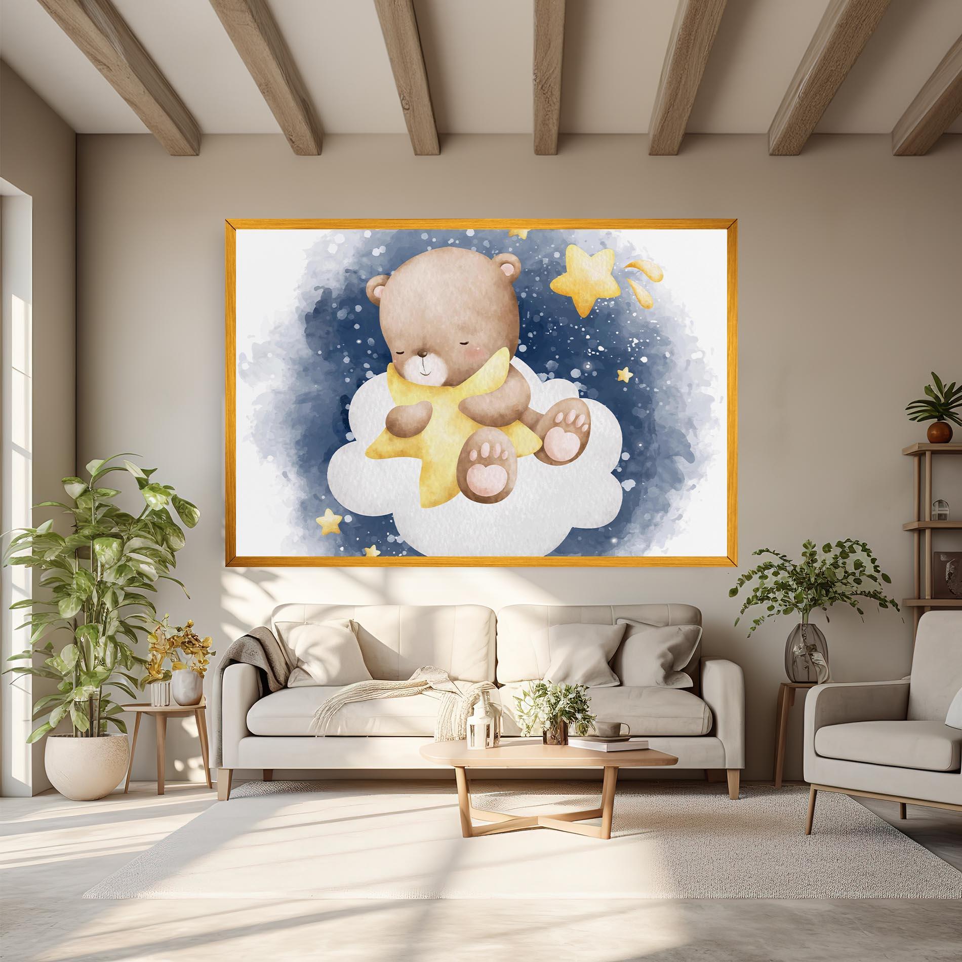 Tablou Canvas Bear Cloud Star mockup 6