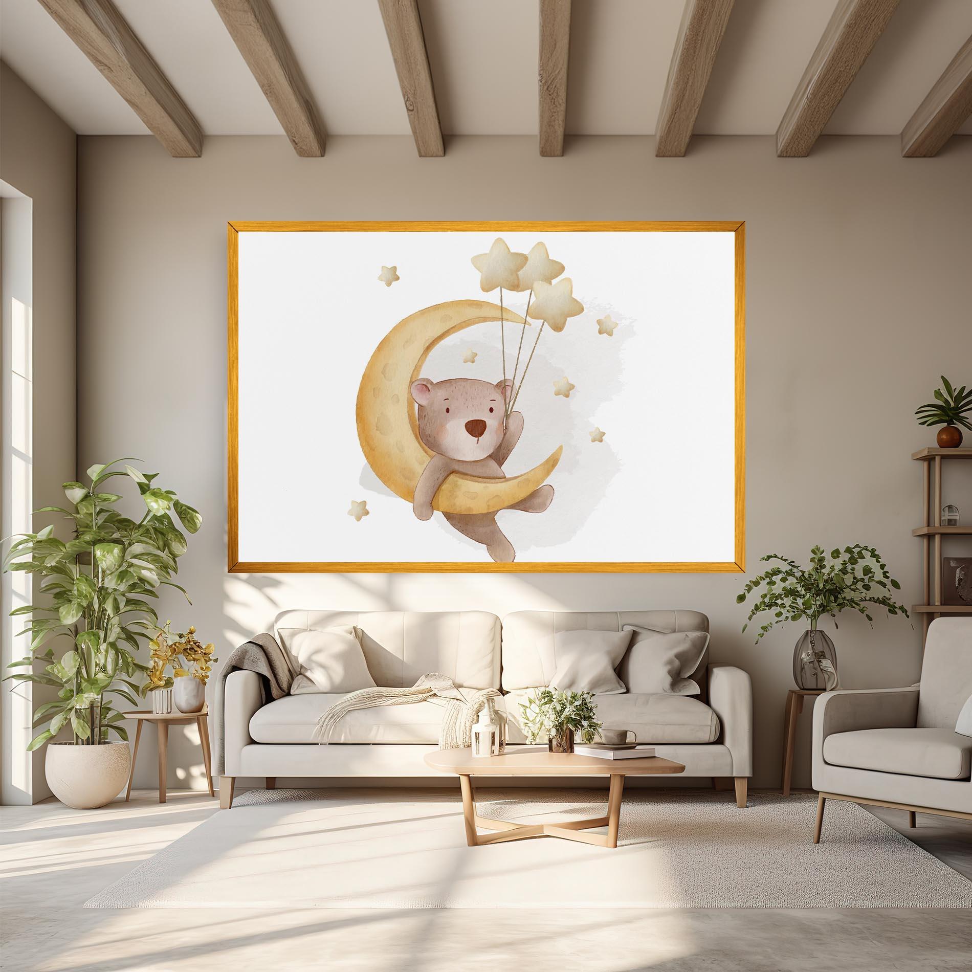 Tablou Canvas Bear Moon mockup 6