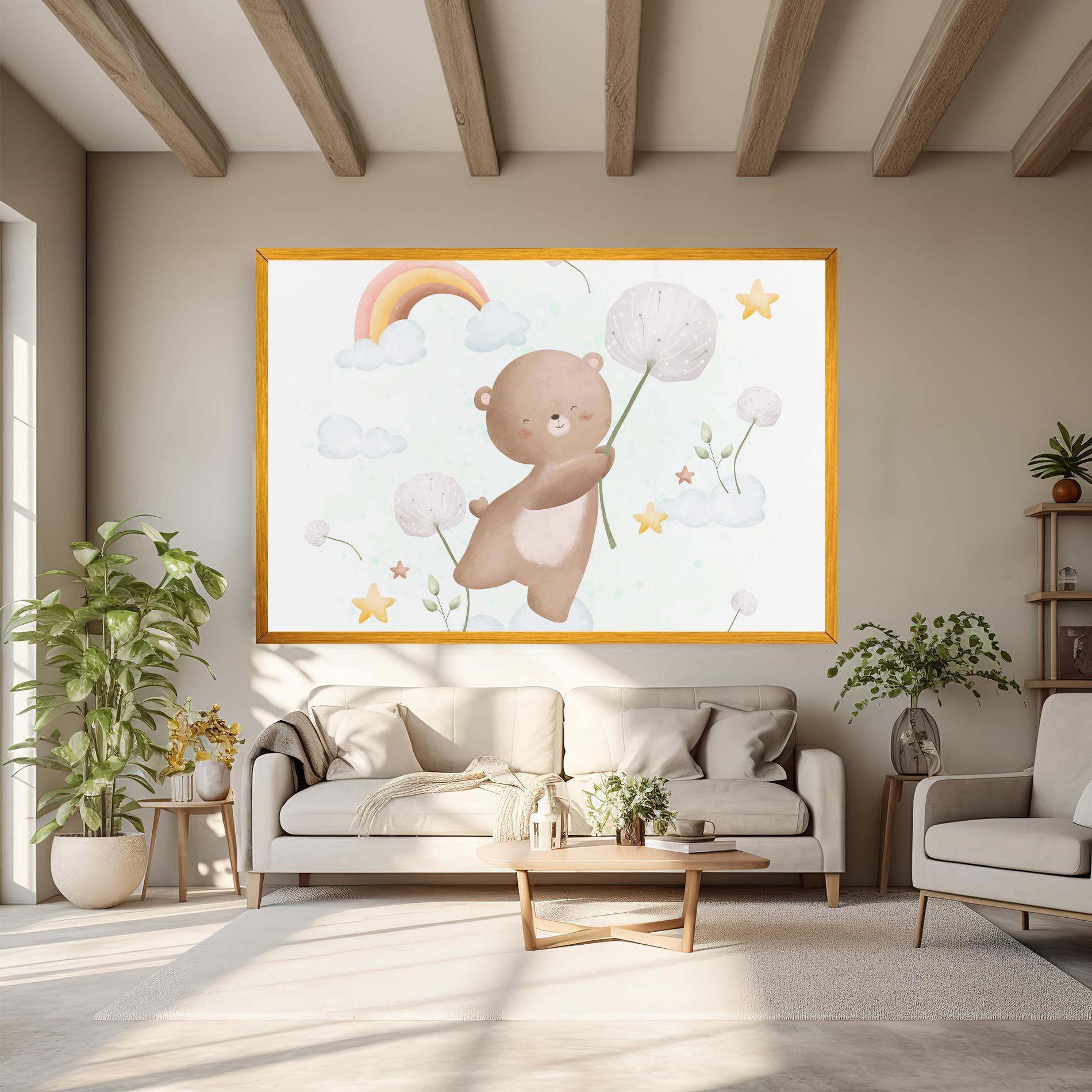 Tablou Canvas Bear Rainbow Art mockup 6