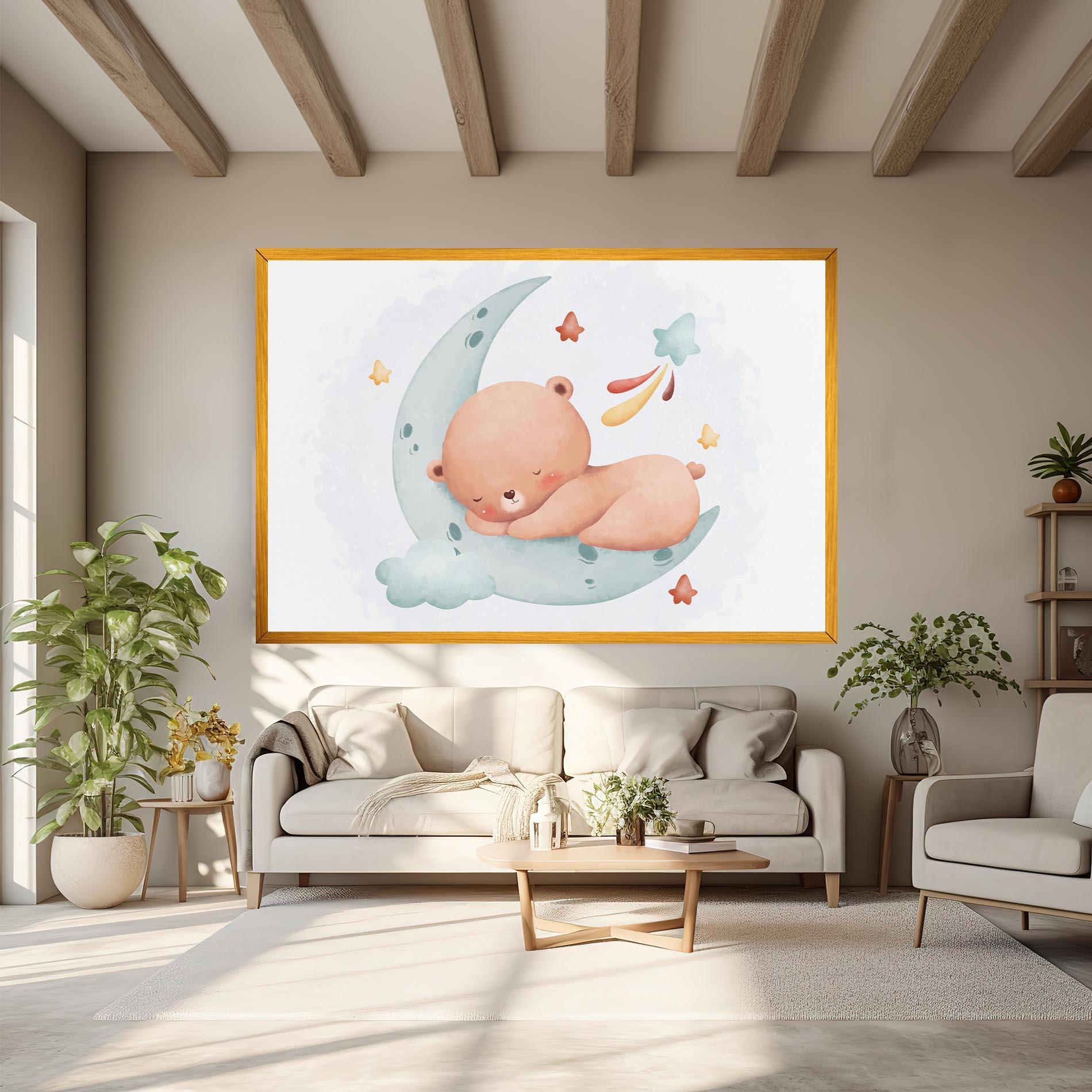 Tablou Canvas Blue Moon Bear mockup 6