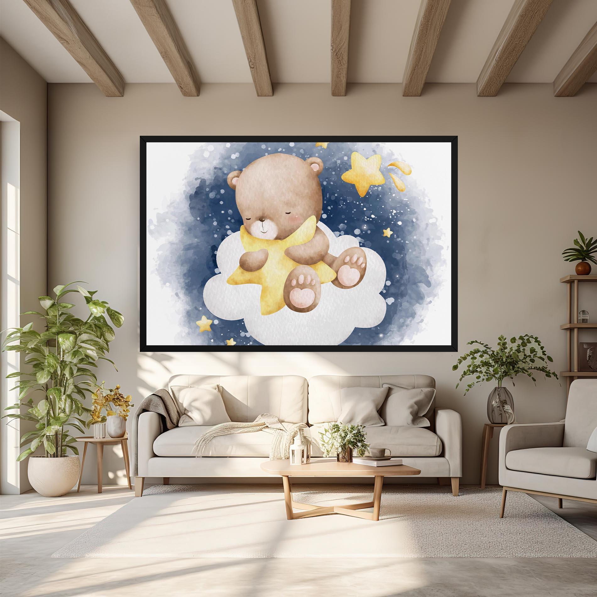 Tablou Canvas Bear Cloud Star mockup 6