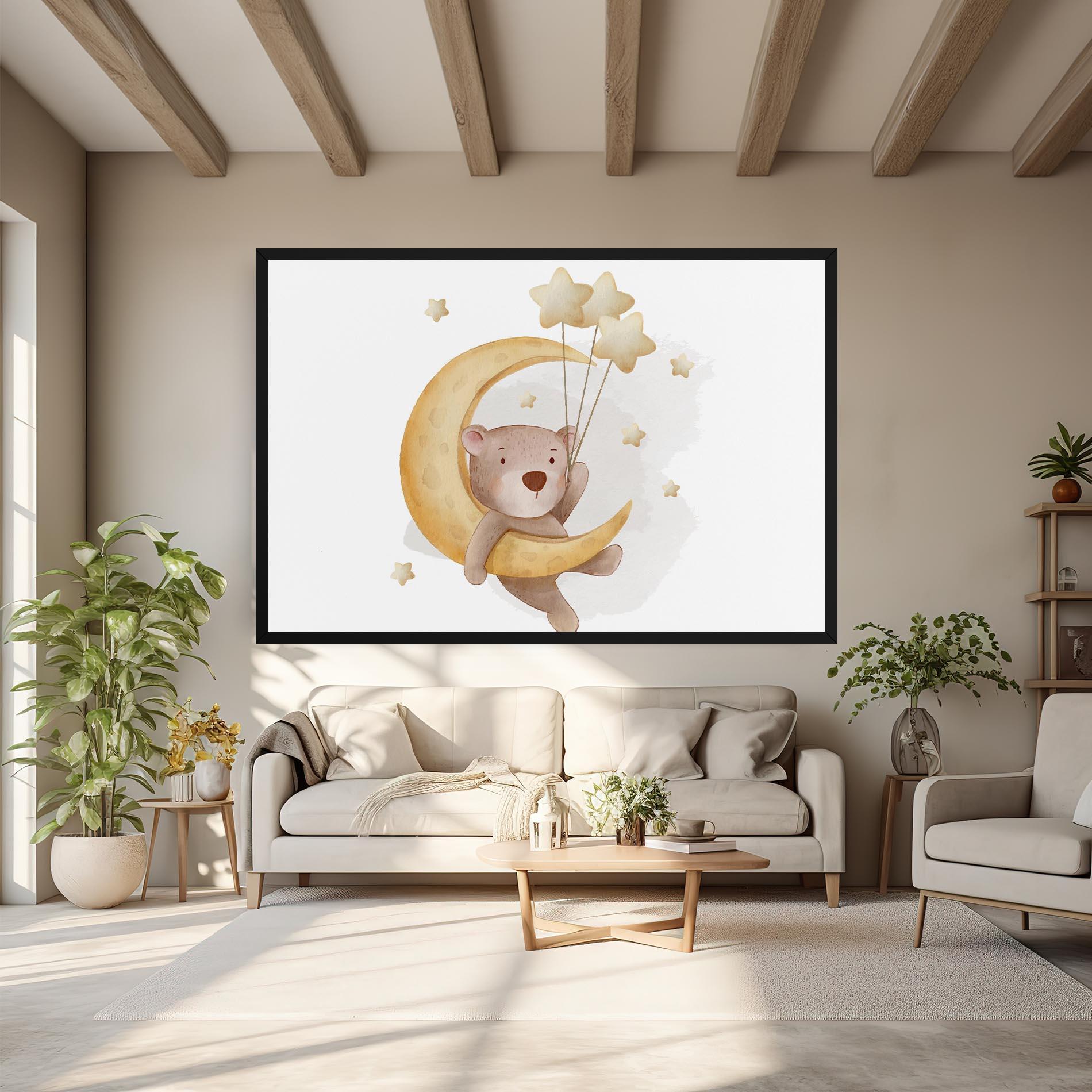 Tablou Canvas Bear Moon mockup 6