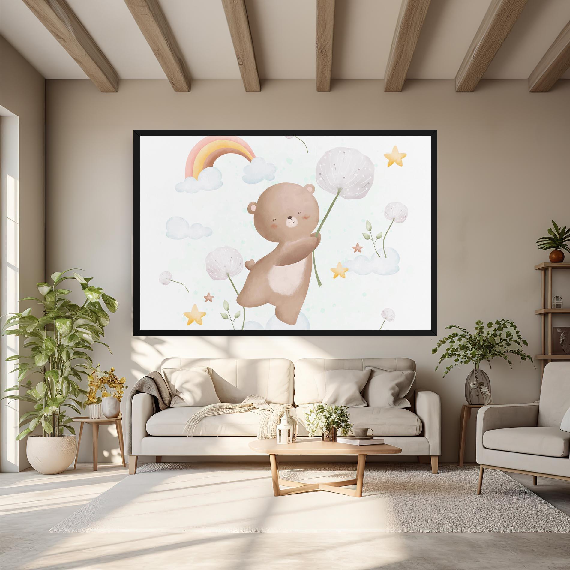 Tablou Canvas Bear Rainbow Art mockup 6