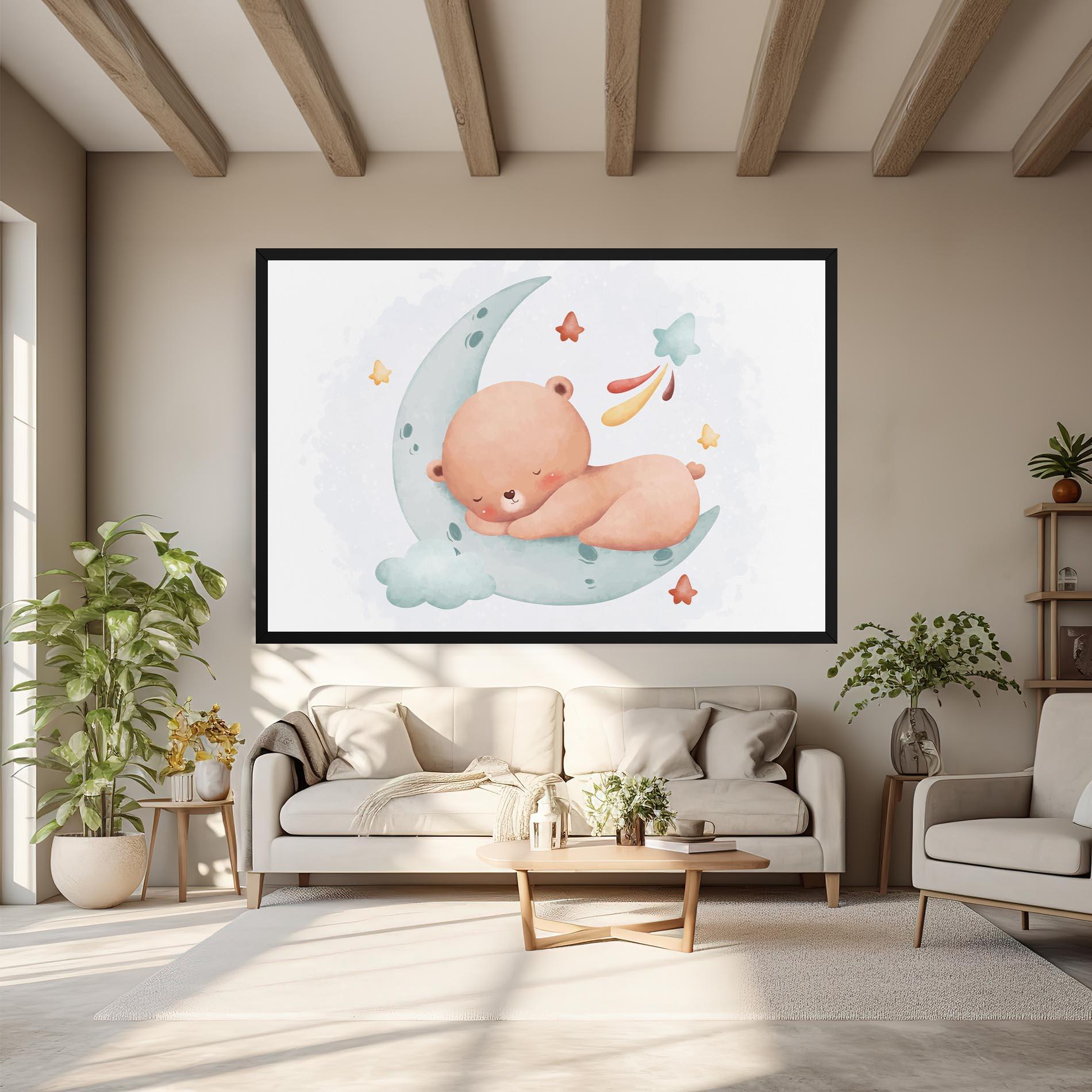 Tablou Canvas Blue Moon Bear mockup 6