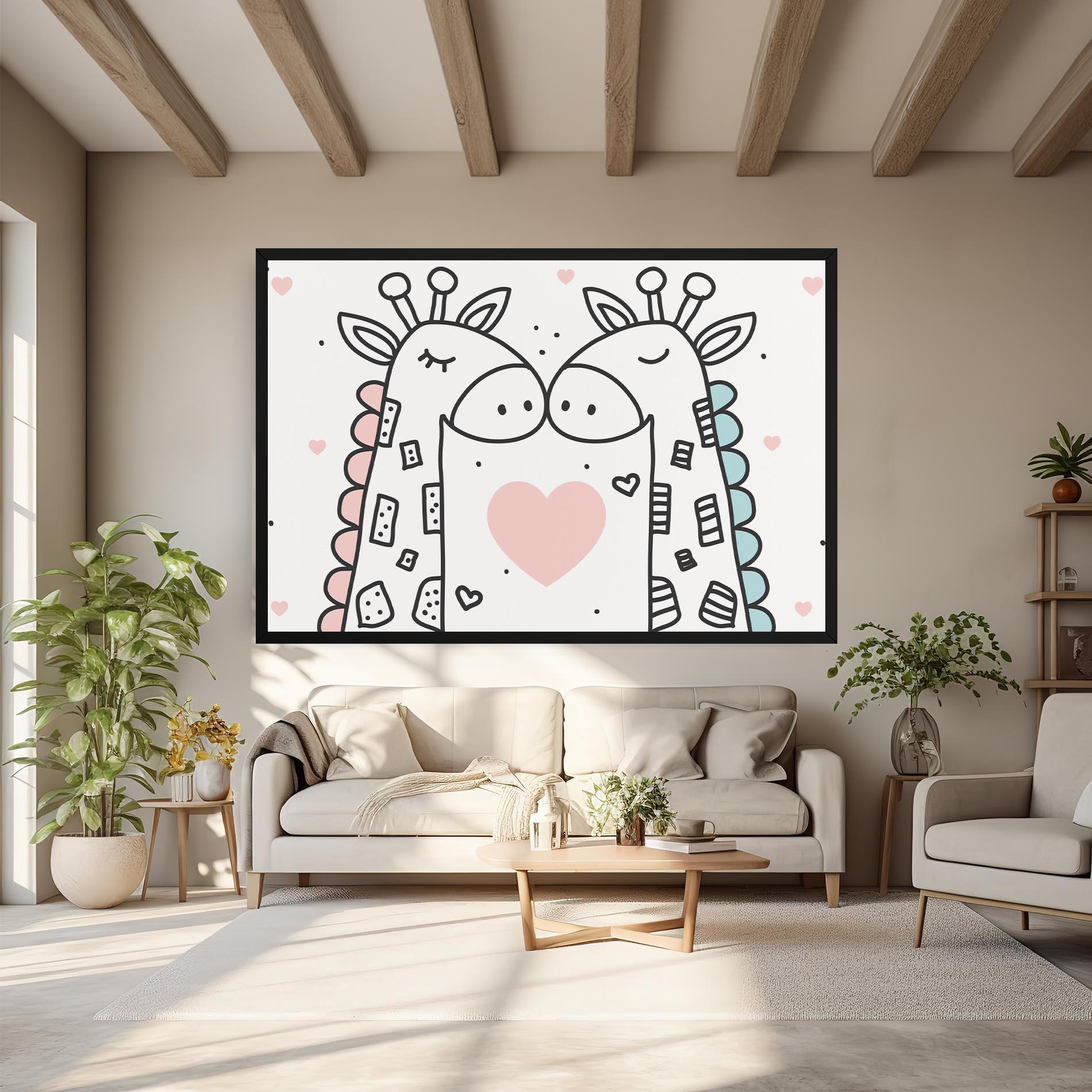 Tablou Canvas Giraffe Couple mockup 6