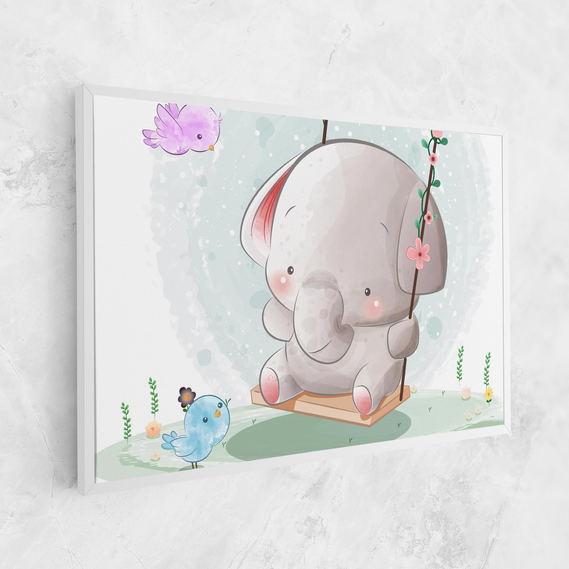 Tablou Canvas Bird Baby Elephant mockup 1