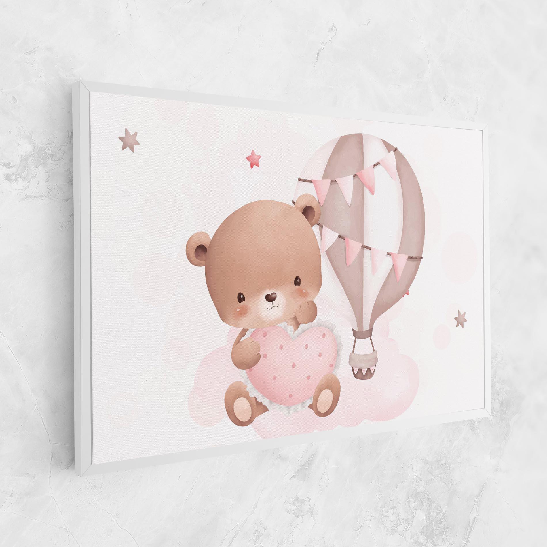 Tablou Canvas Pink Heart Bear mockup 1